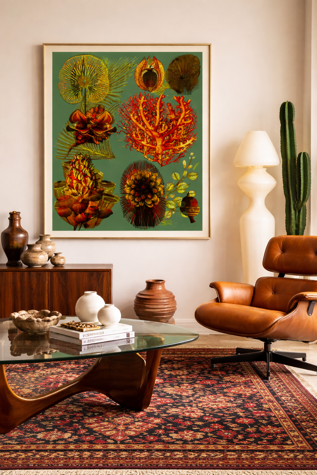 modernist eamses leather chair statement art - collector apartment.png