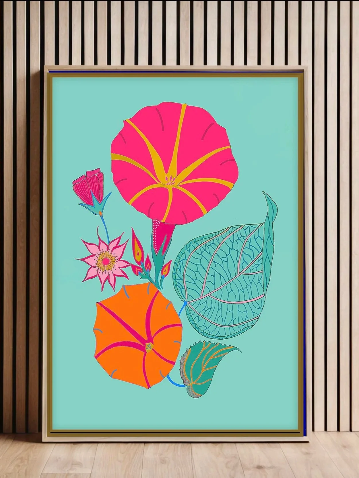 "Whirlwind"  Colorful Minimalist Botanical Art Print | Modern Floral Wall Art | Botanical Art by Gio