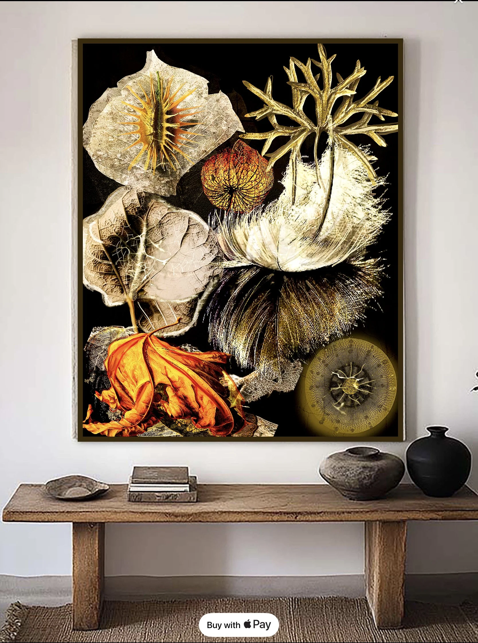 Botanical Art by Gio moody botanical art, dark cottagecore original floral study art