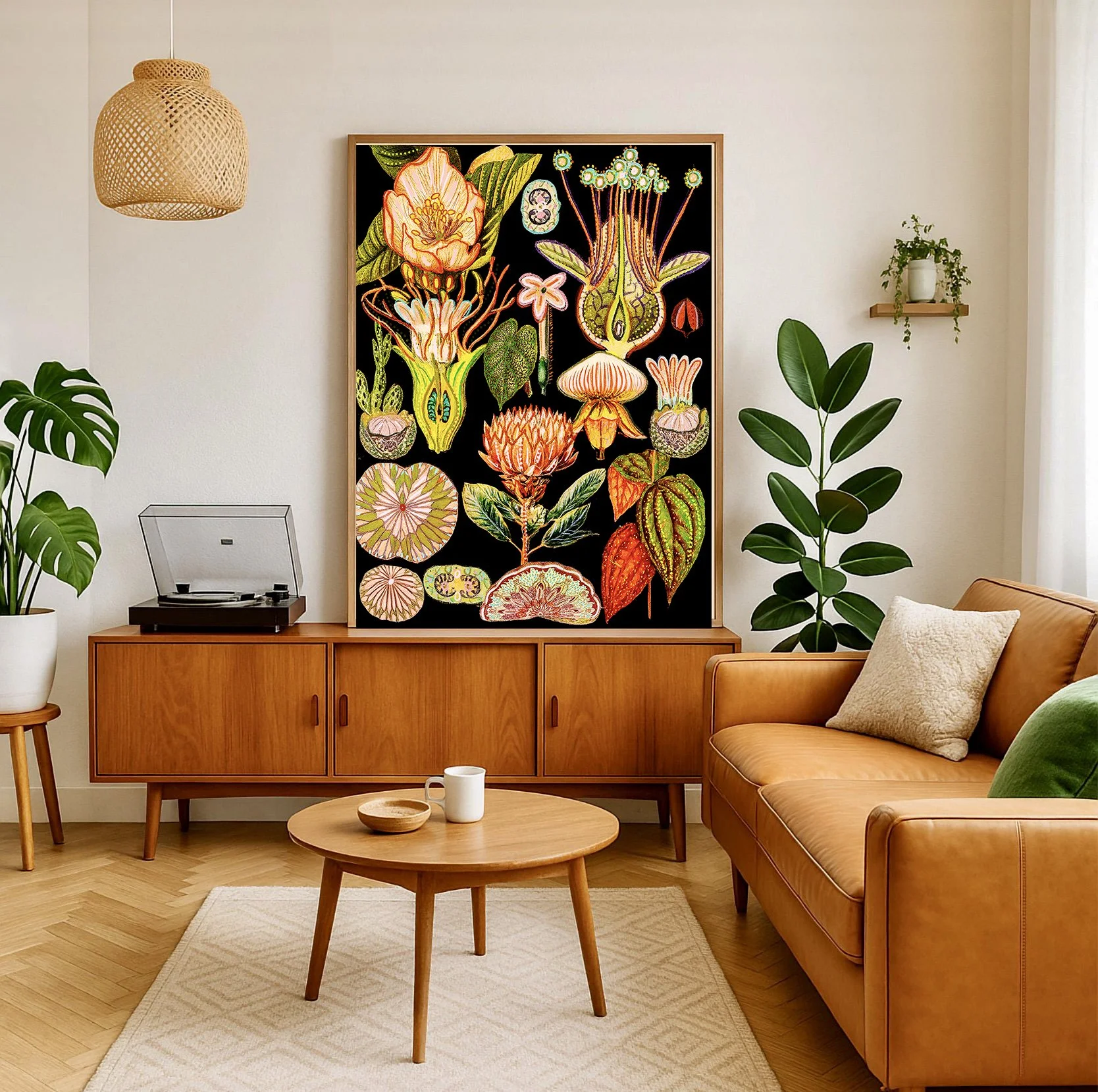 original interior design botanical art for modern boho space