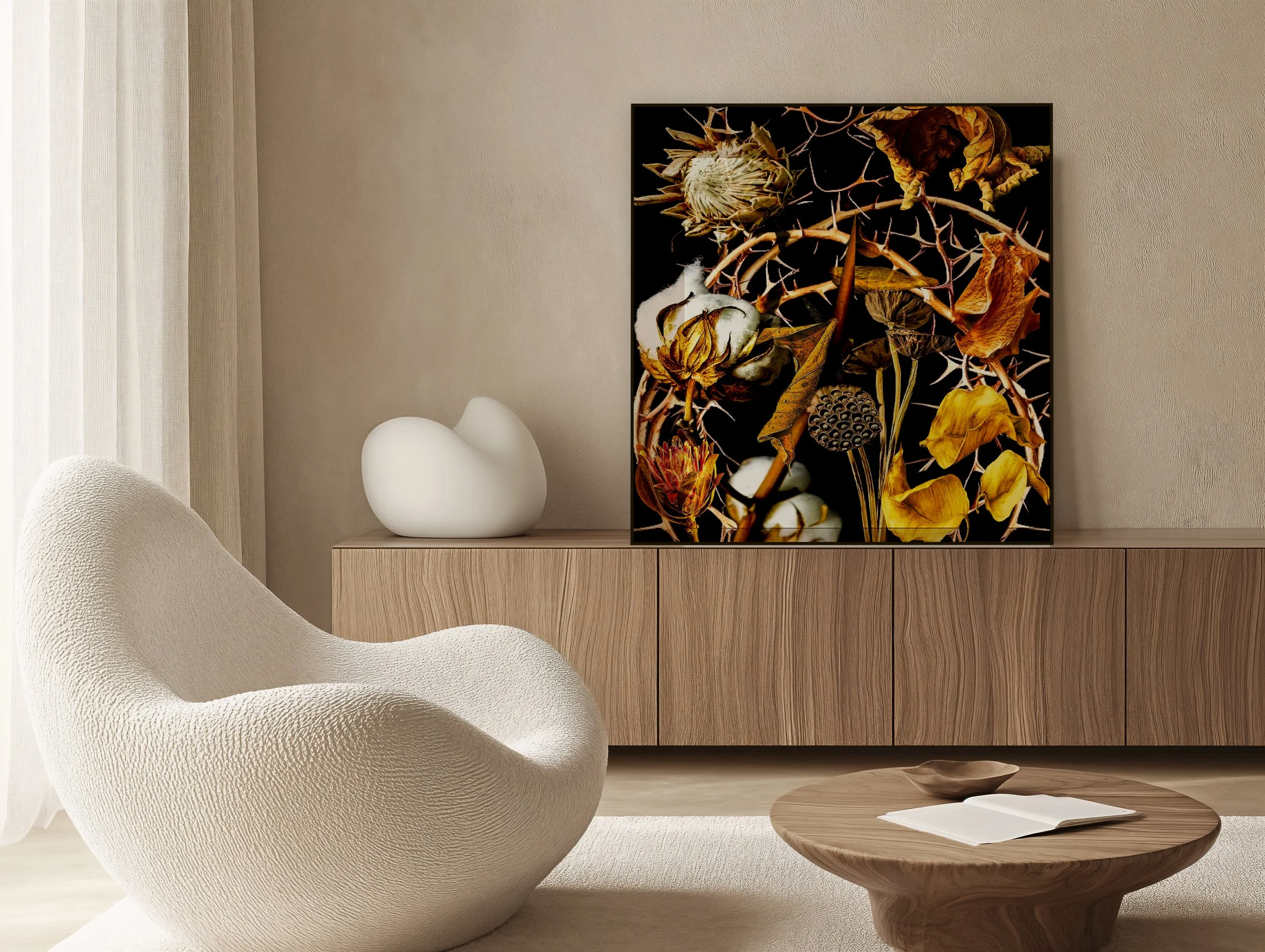 unique oversized botanical fine art for interior designers