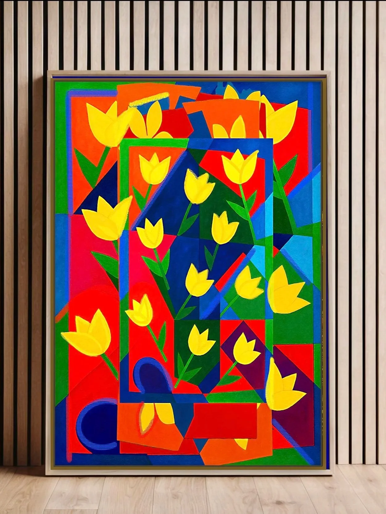 "Modernism" Technicolor Bauhaus Floral Artwork | By Giovanna Nicolo | Botanical Art By Bio