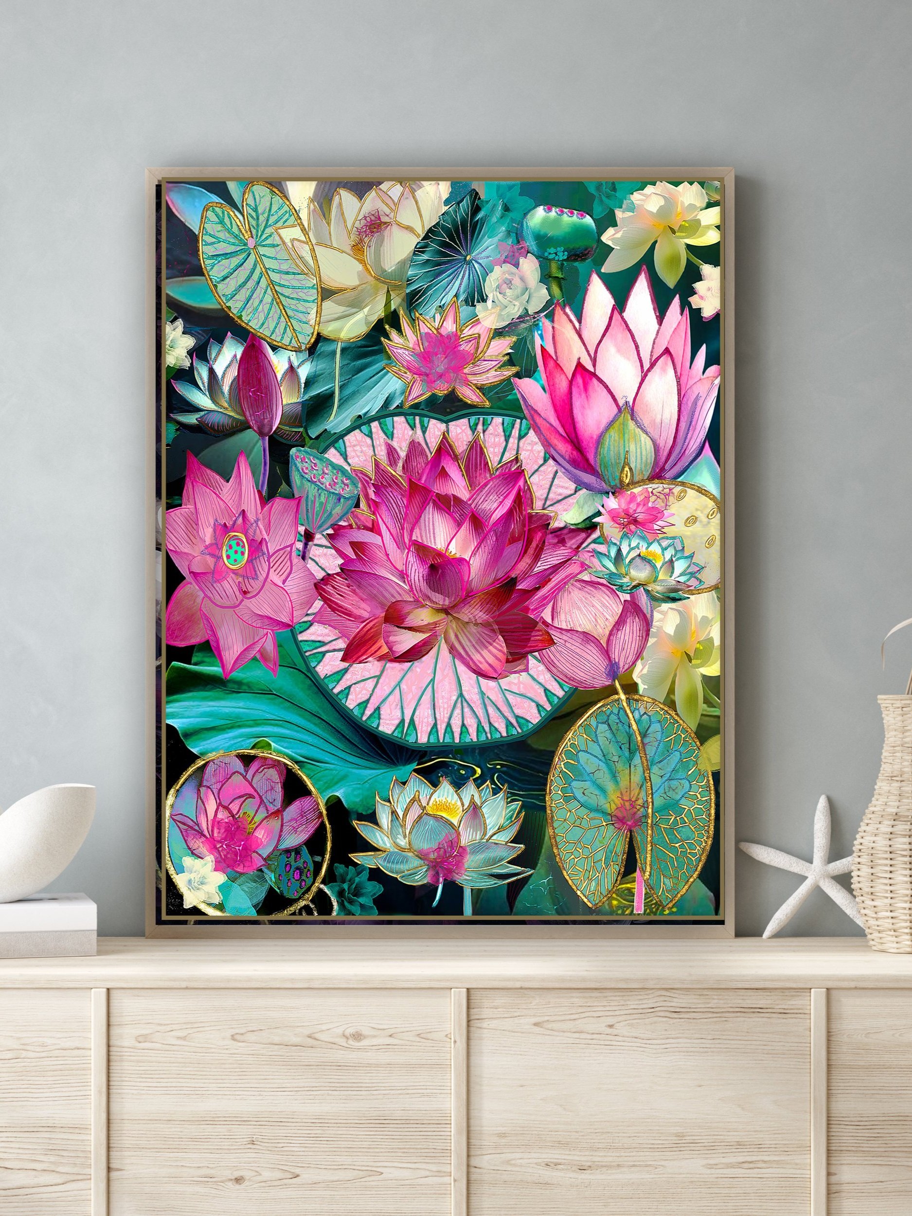 spiritual lotus art prints - dreamlike flower posters
