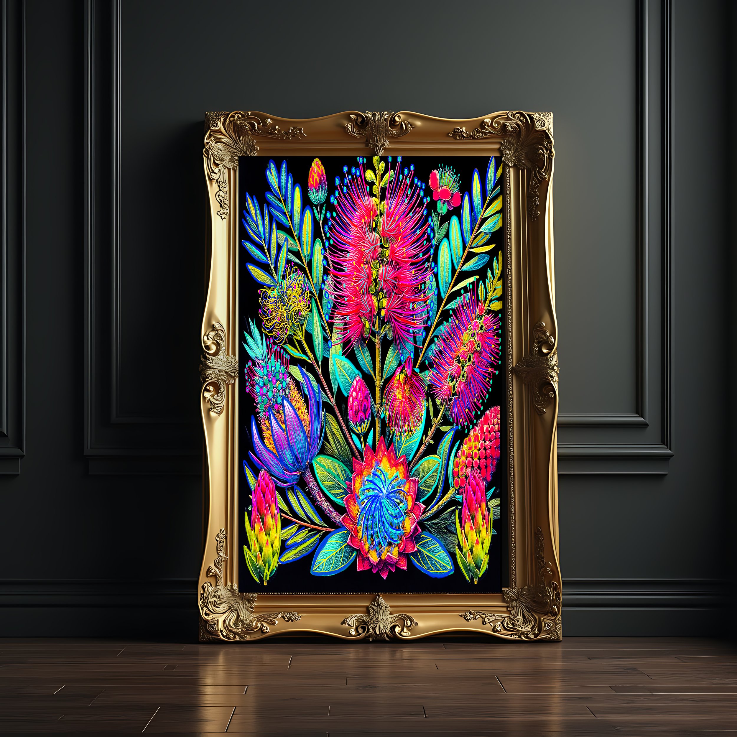 pincushion protea - art print for sale by artist