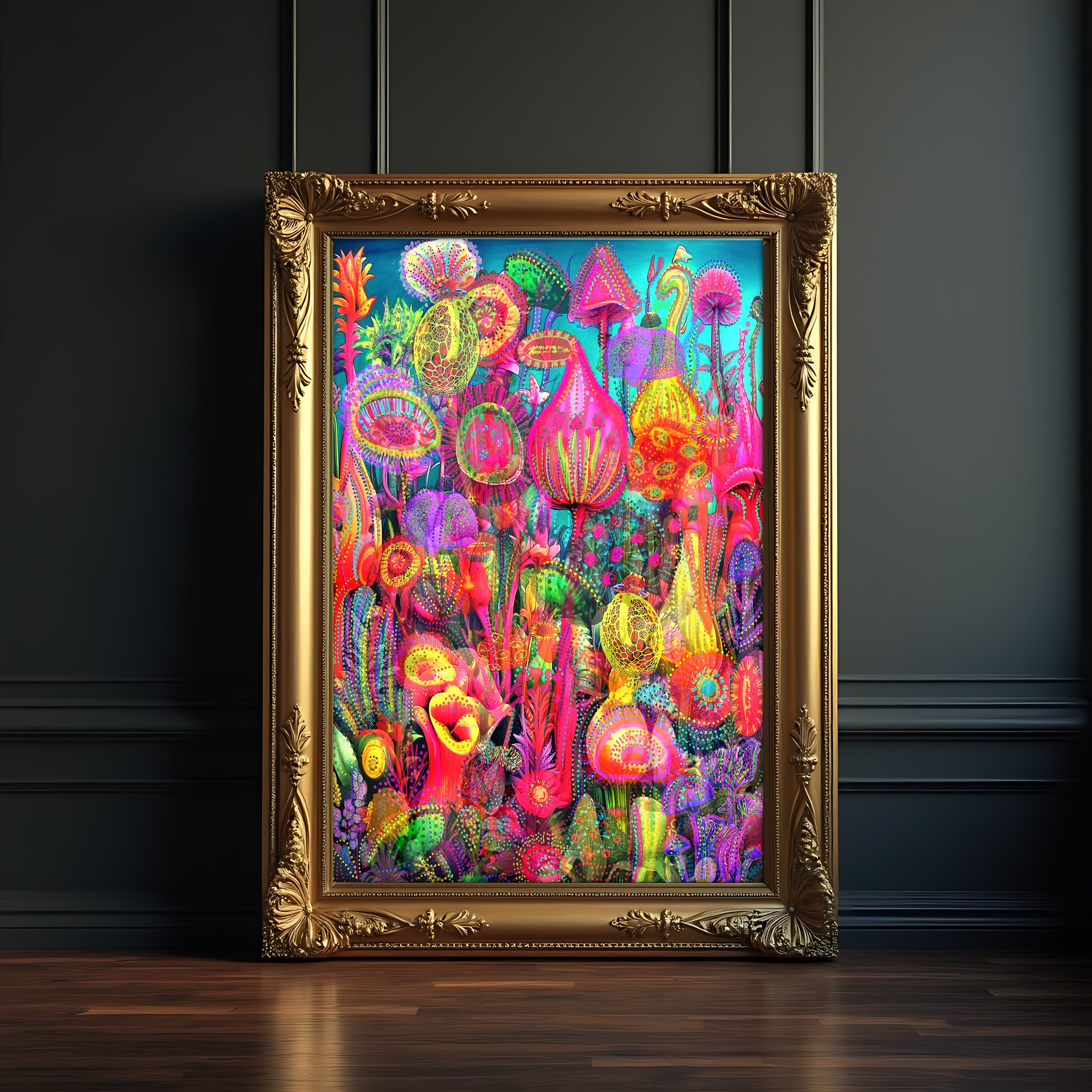 floral neon, 18x24 posters - botanical illustrator