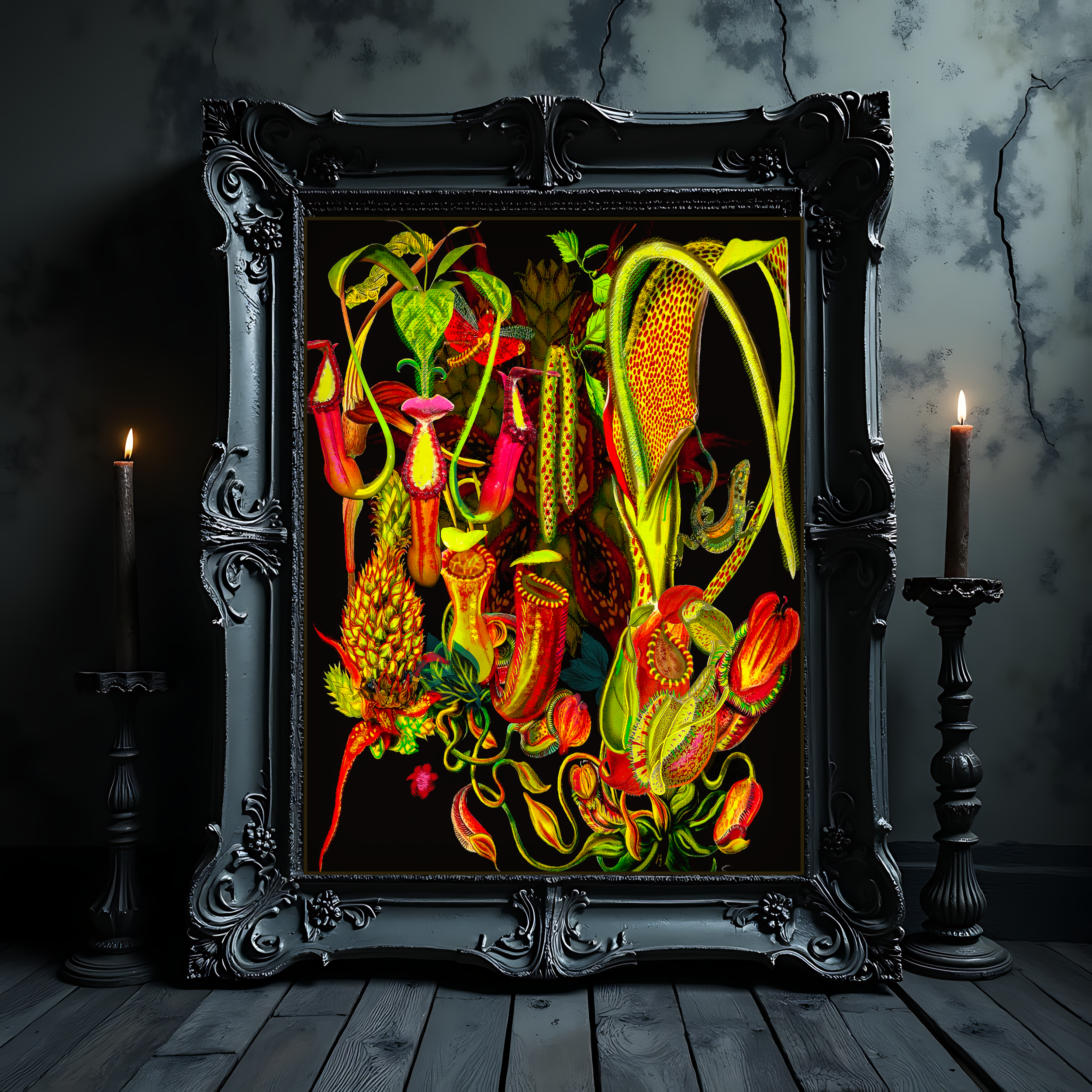 moody exotic plant artwork poster print for sale