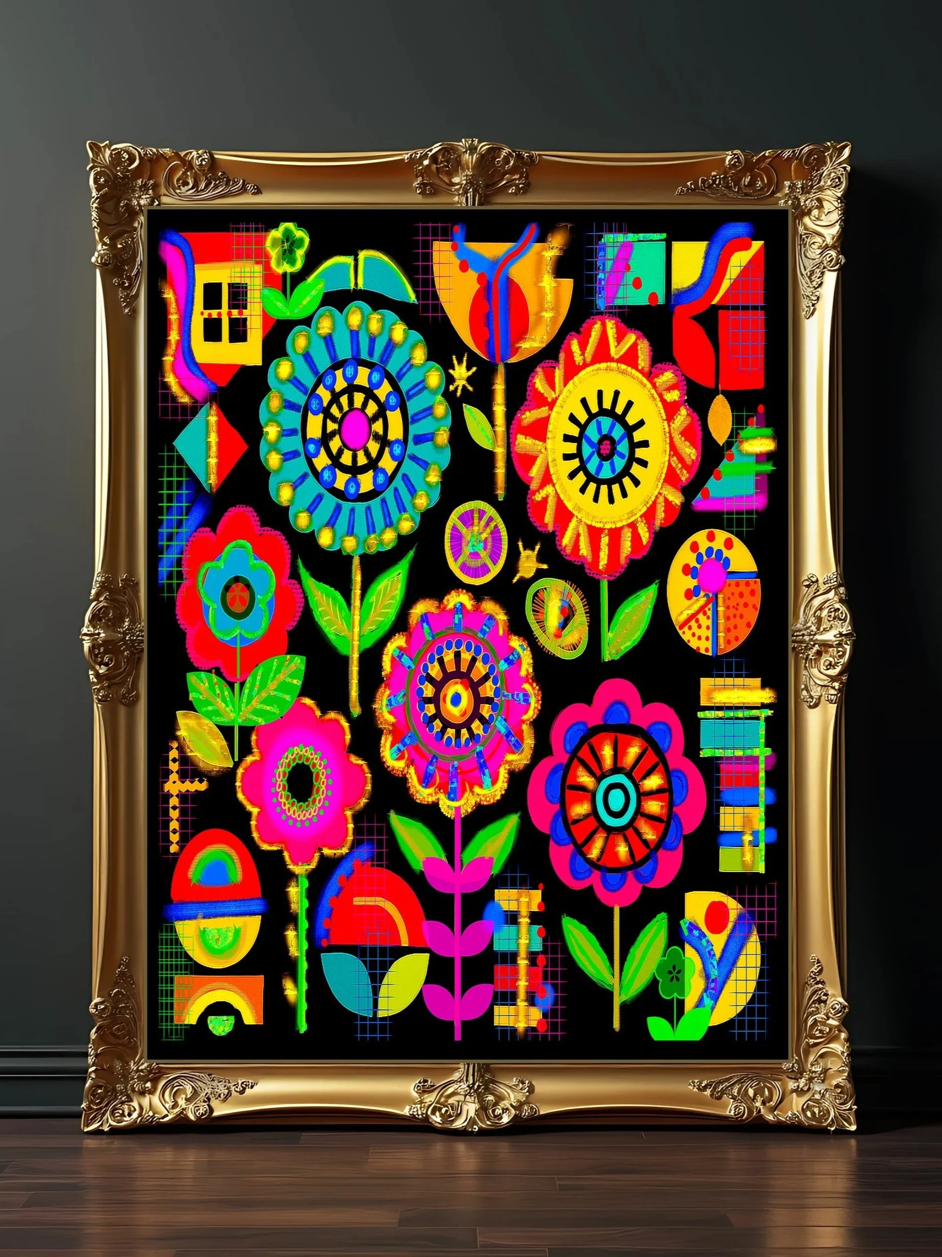 bold graphic flower artwork