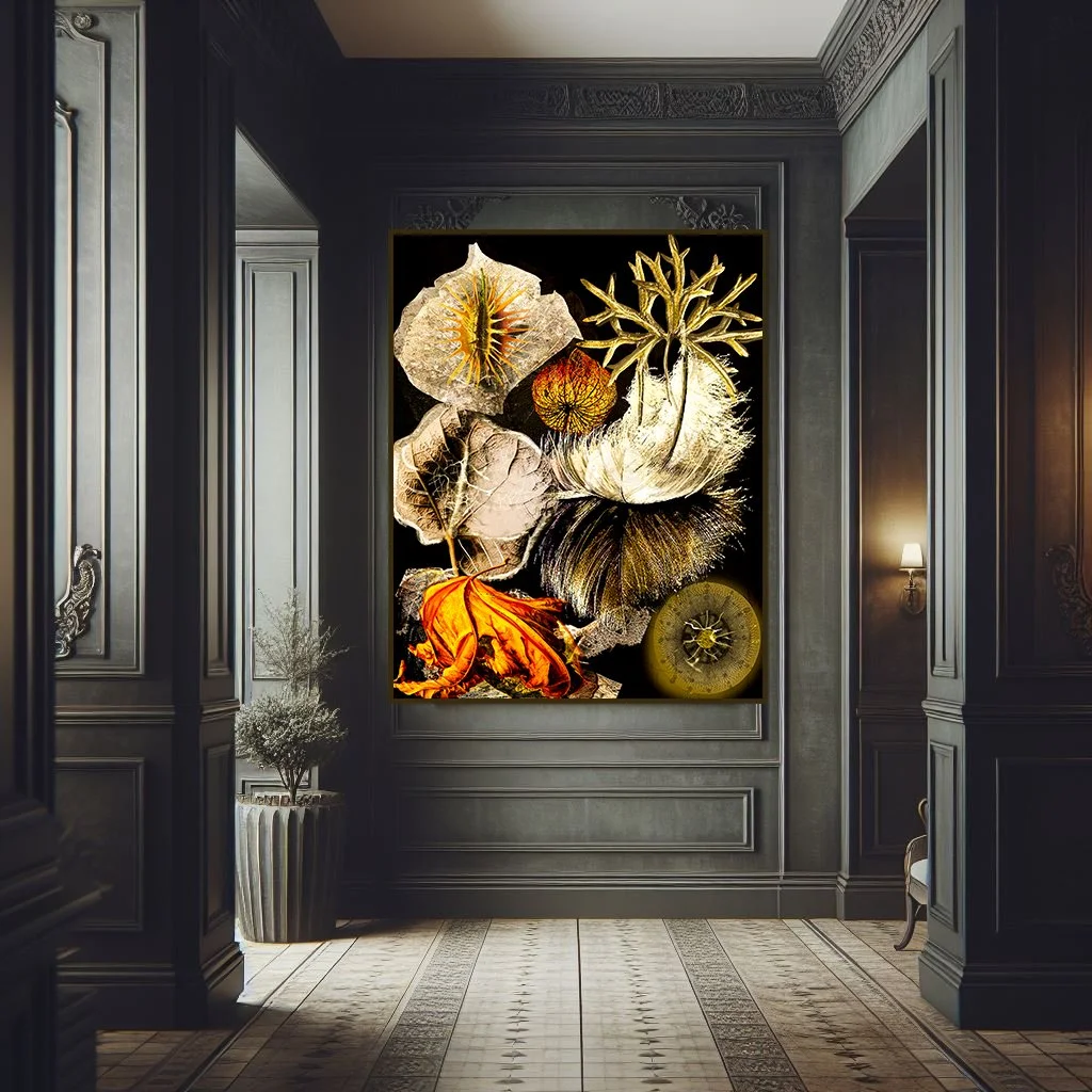 limited edition signed print, 19th century botany inspired ciaroscuro print