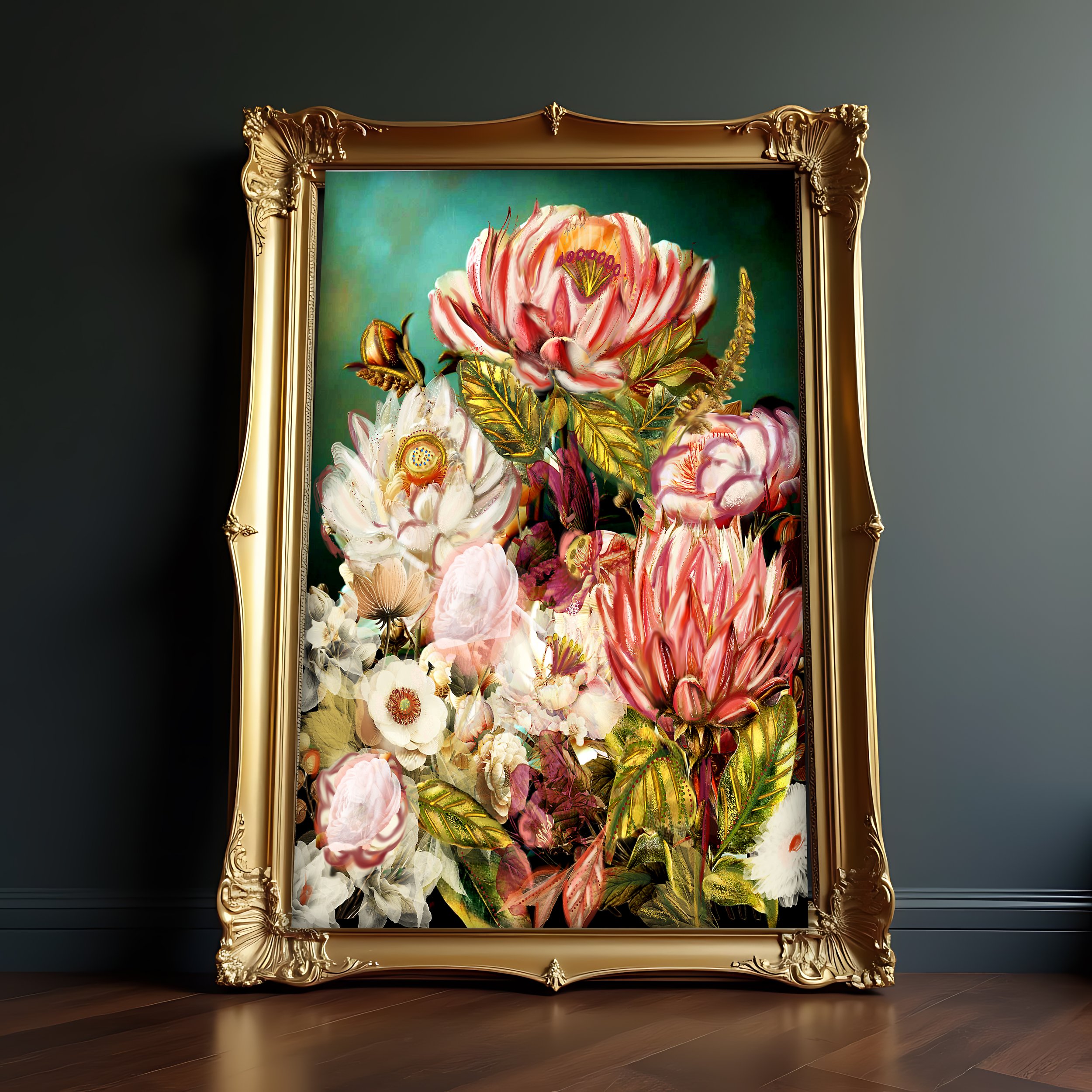 victorian style flower art