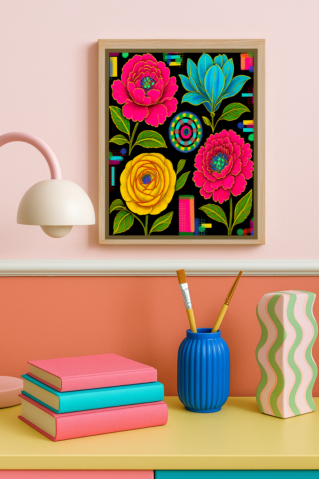 electric-botanical-mid-century-modern-wall-art