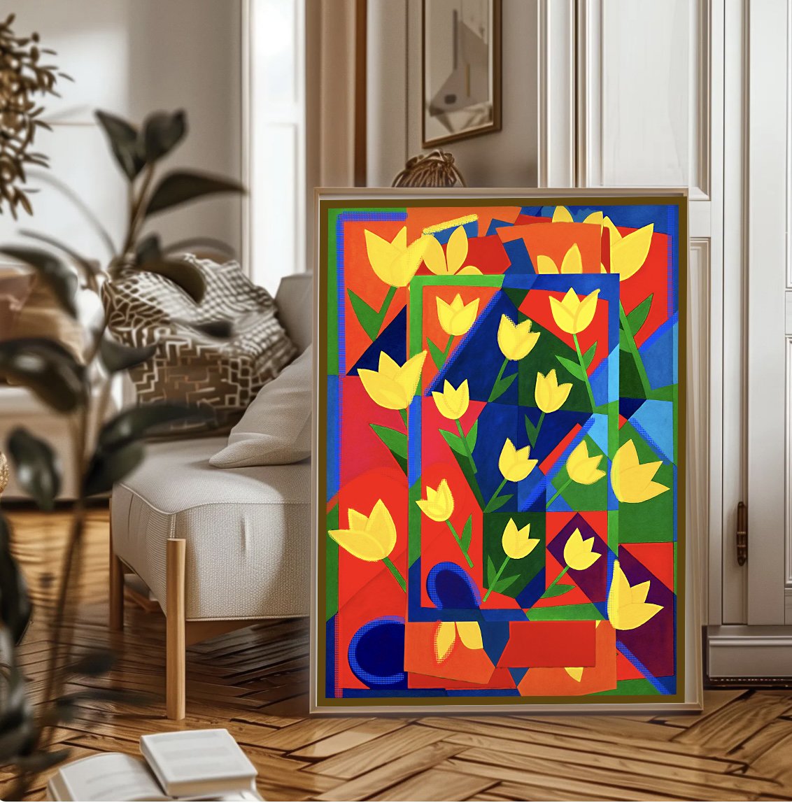 symmetrical geometric floral