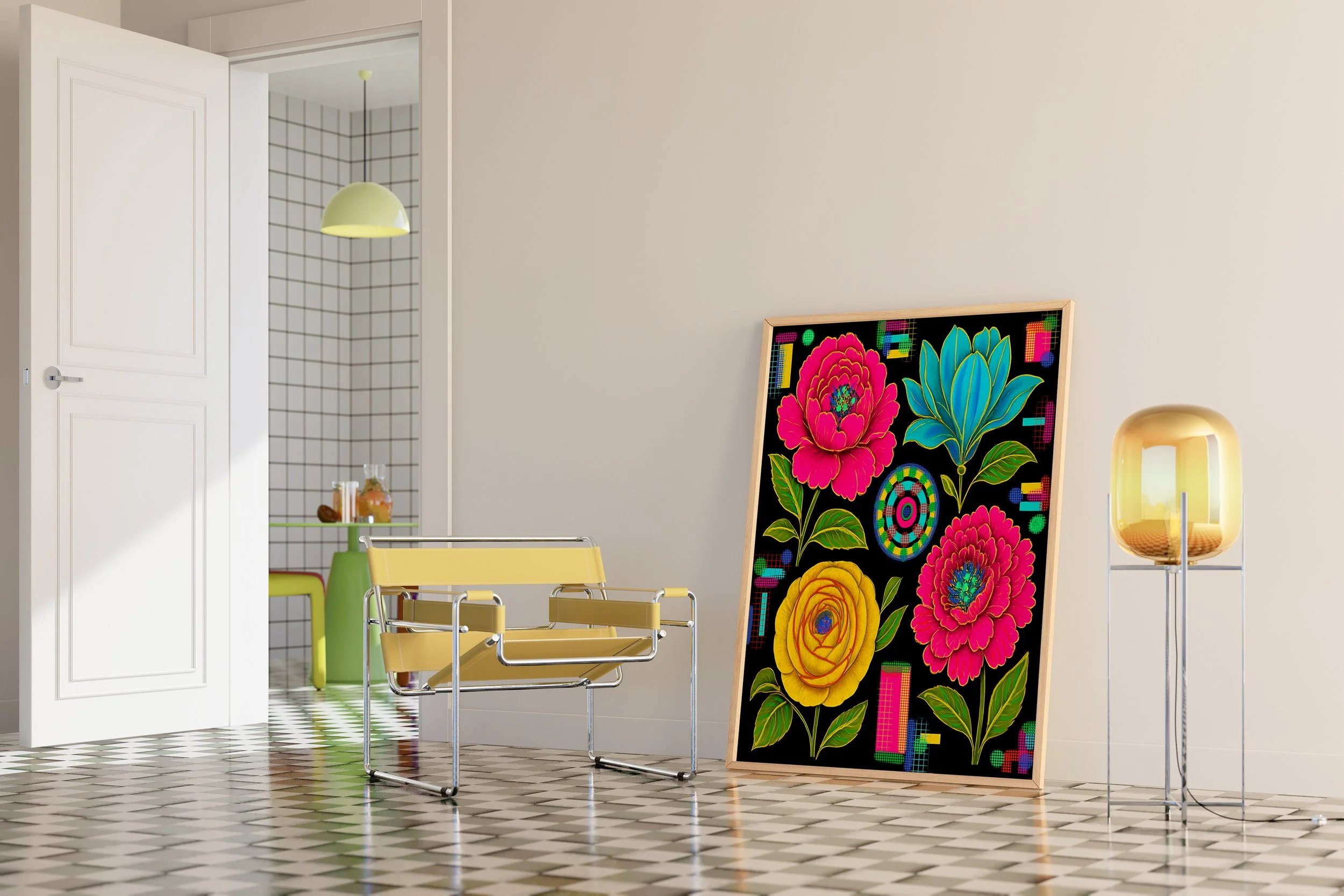 art-deco-retro-modernist-floral-art-for-wassily-chair-decor