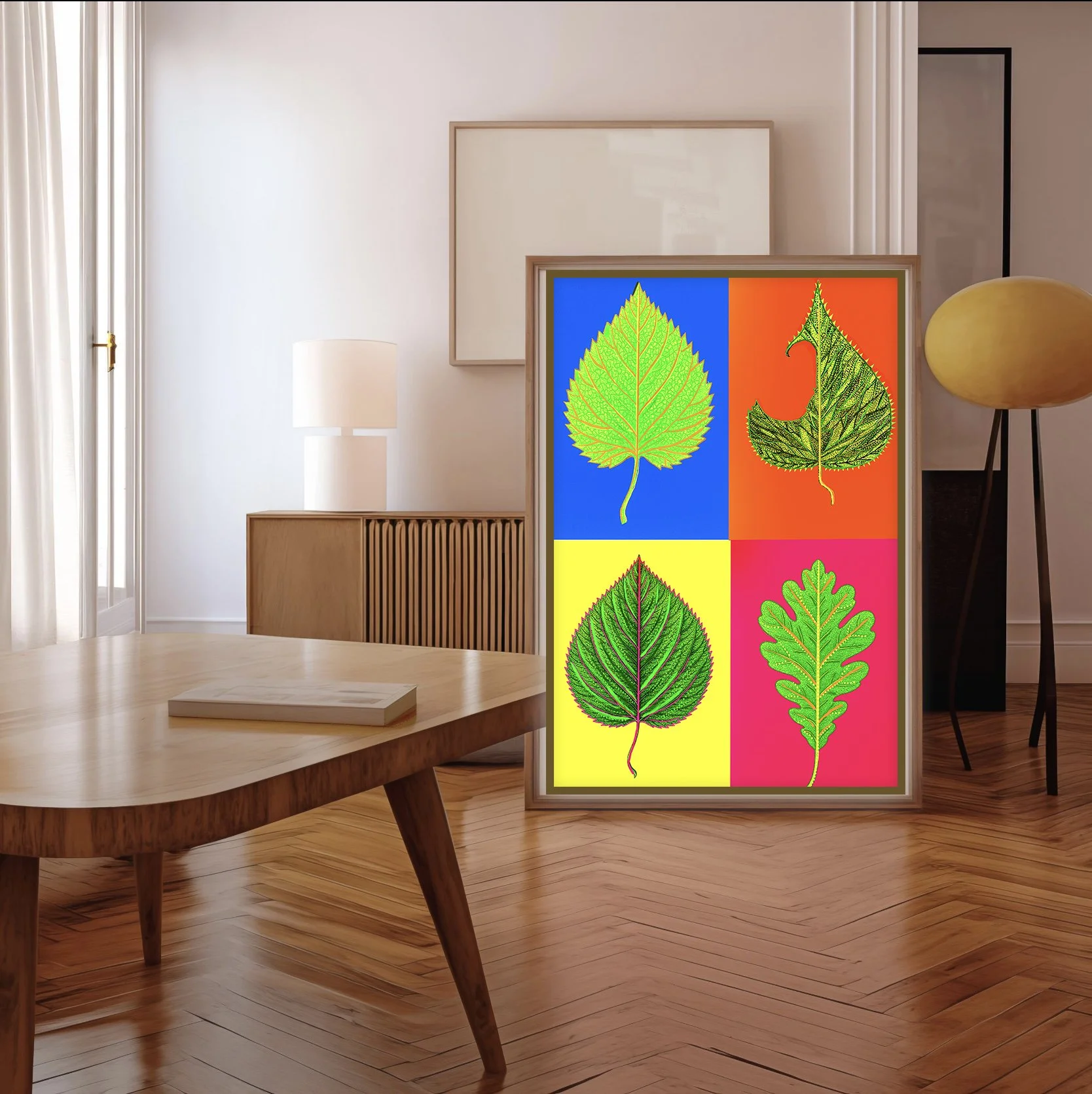 mid-century-modern-colorful-modernist-leaf-art