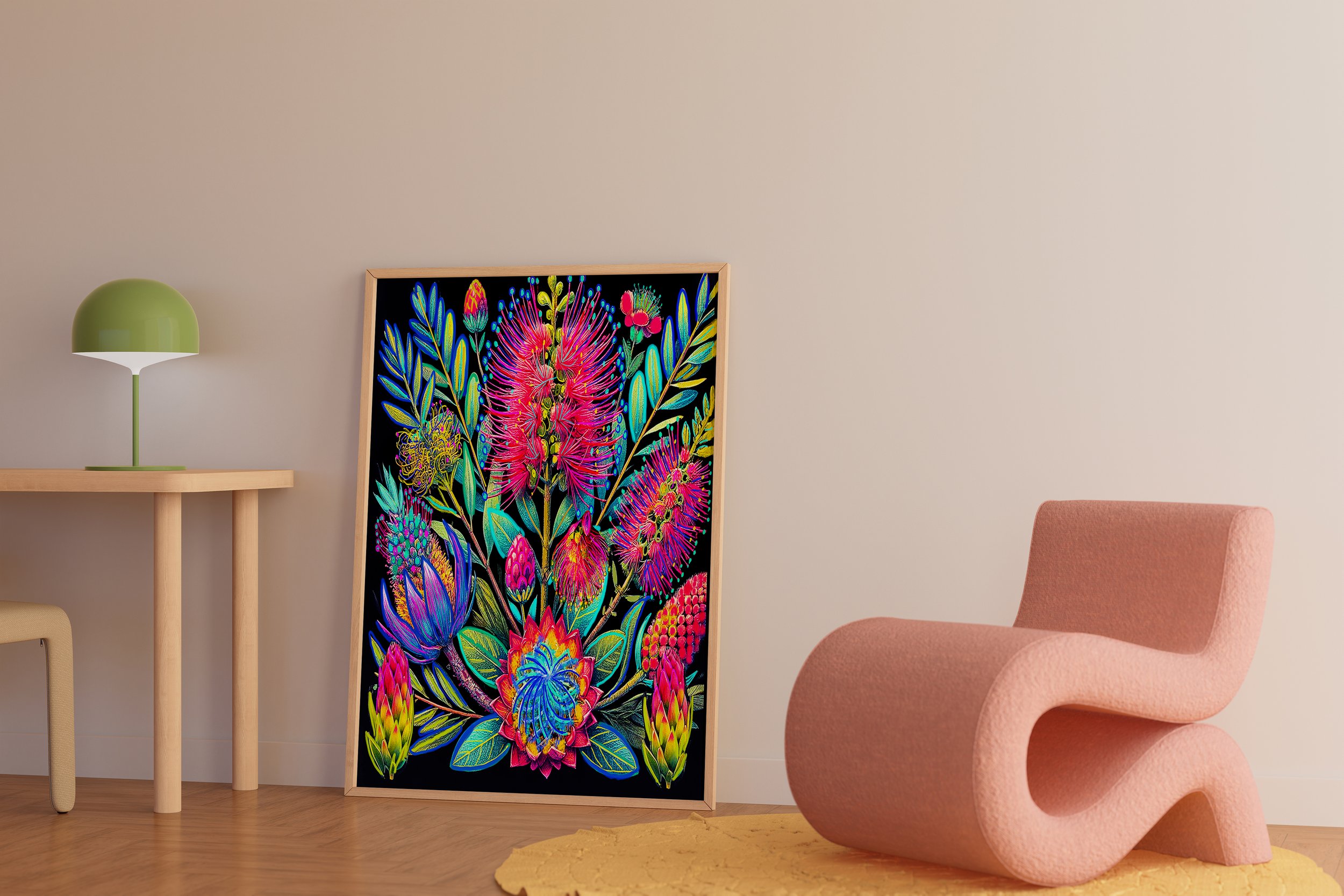 vibrant exotic floral botany fine art poster
