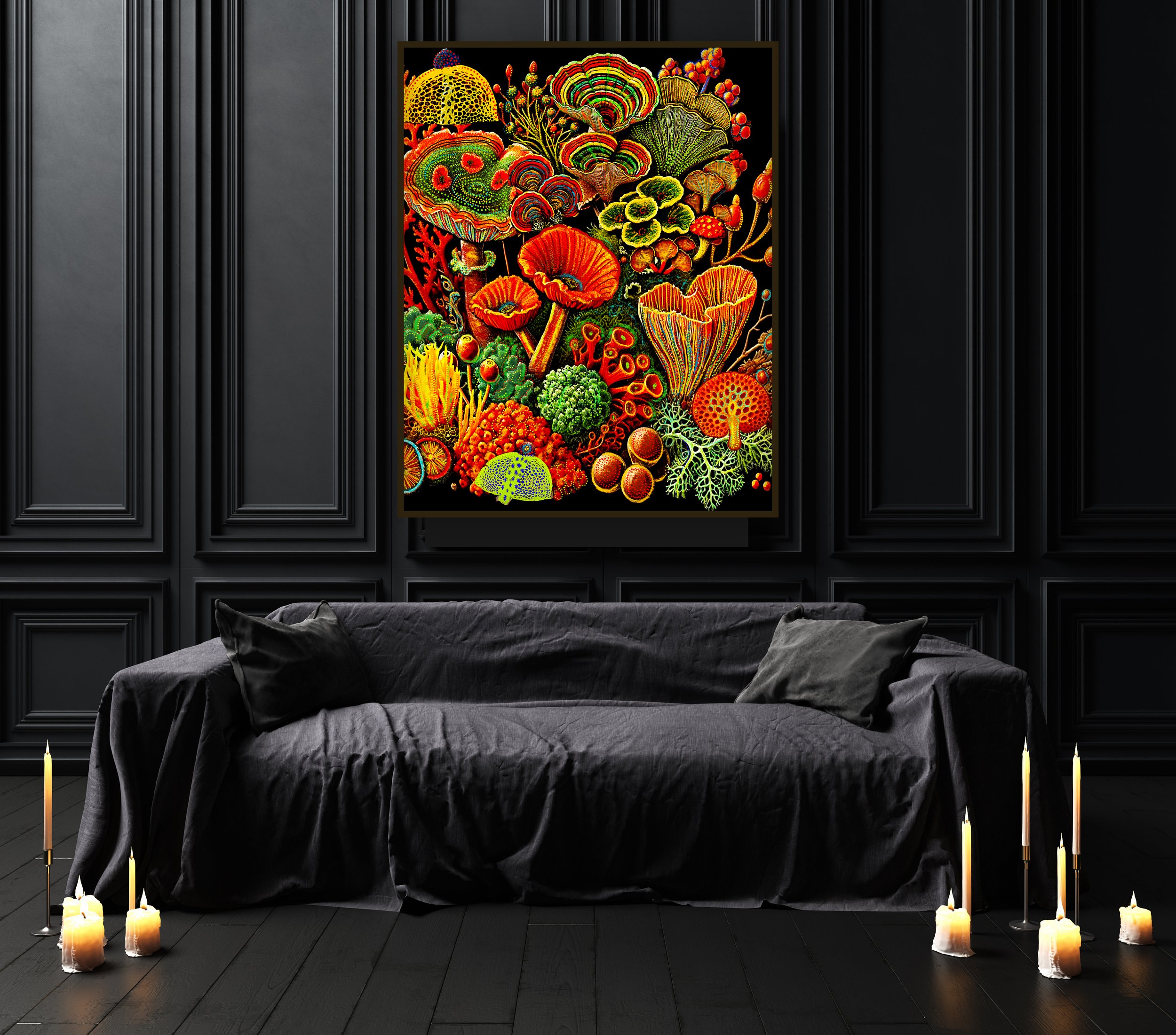 trippy botanical art print for home, office or stuidio decor