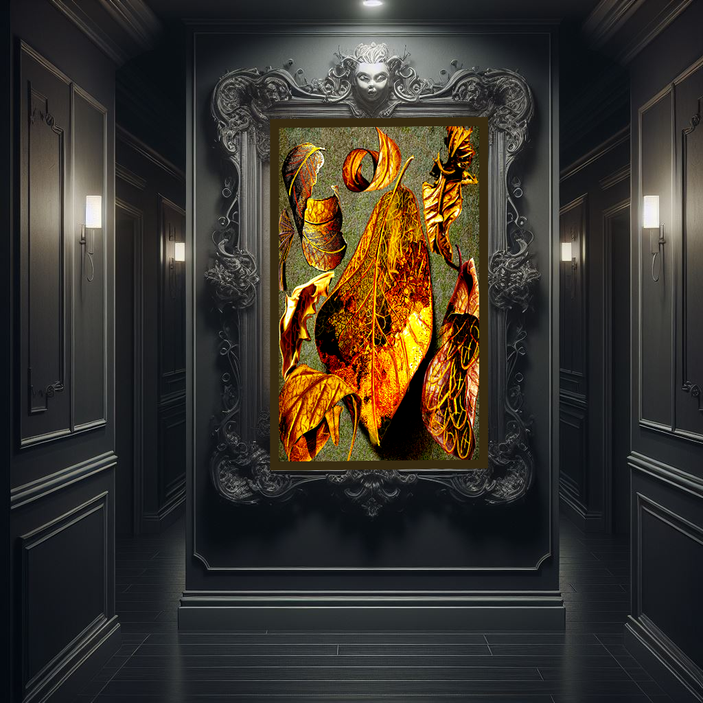 dark academia artwork - gothic leaf art