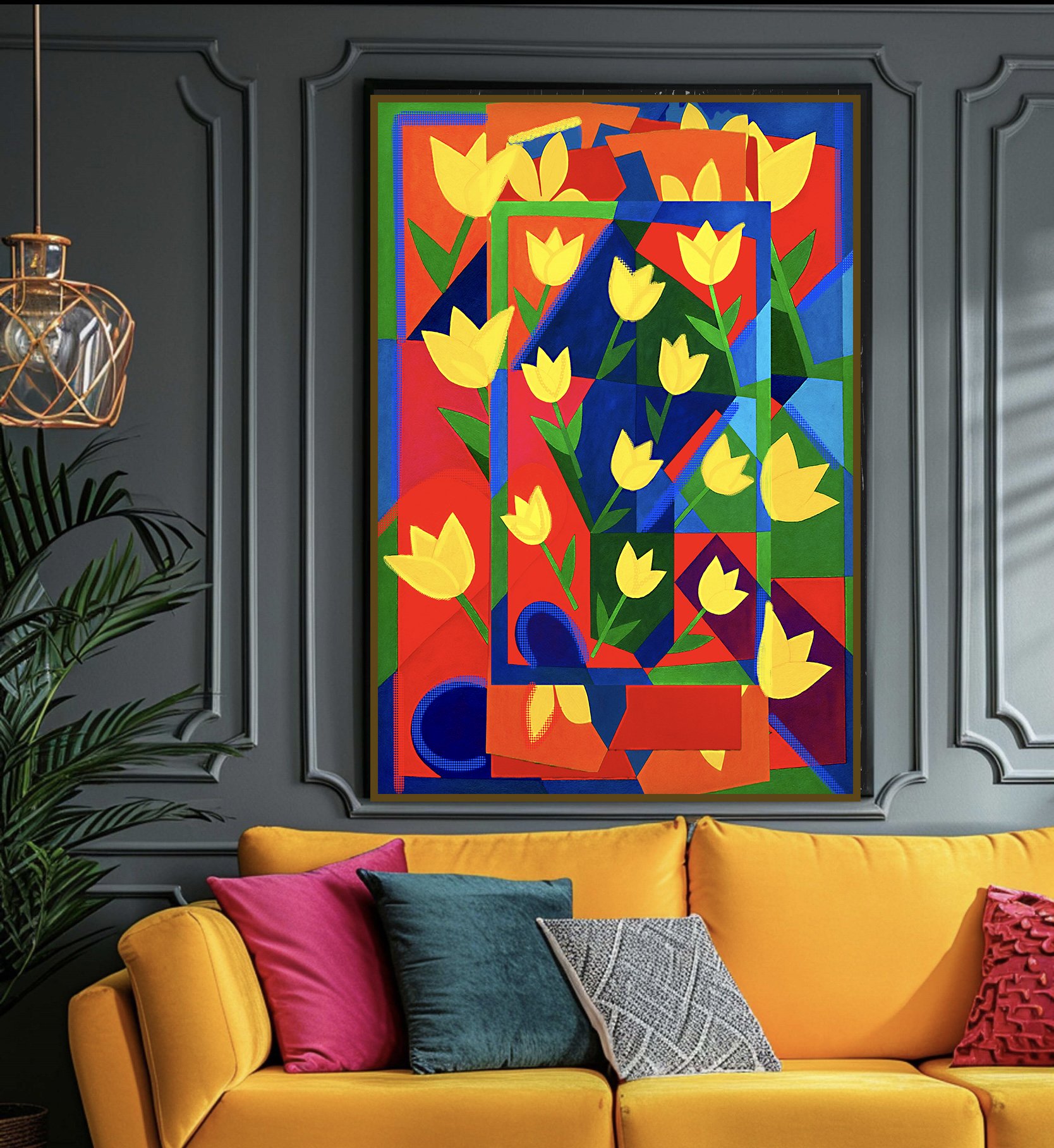 botanical Bauhaus print - art for above the couch