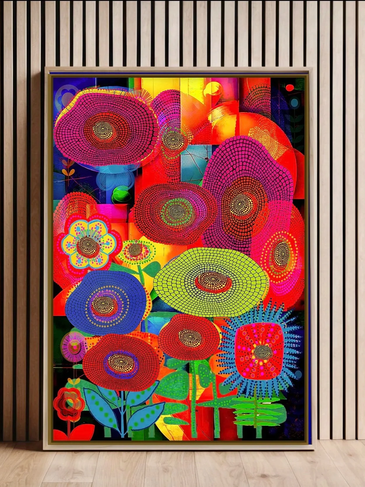 Kaleidoscope Flowers" Vibrant Abstract Floral Canvas Art By Giovanna Nicolo | Botanical Art By Gio