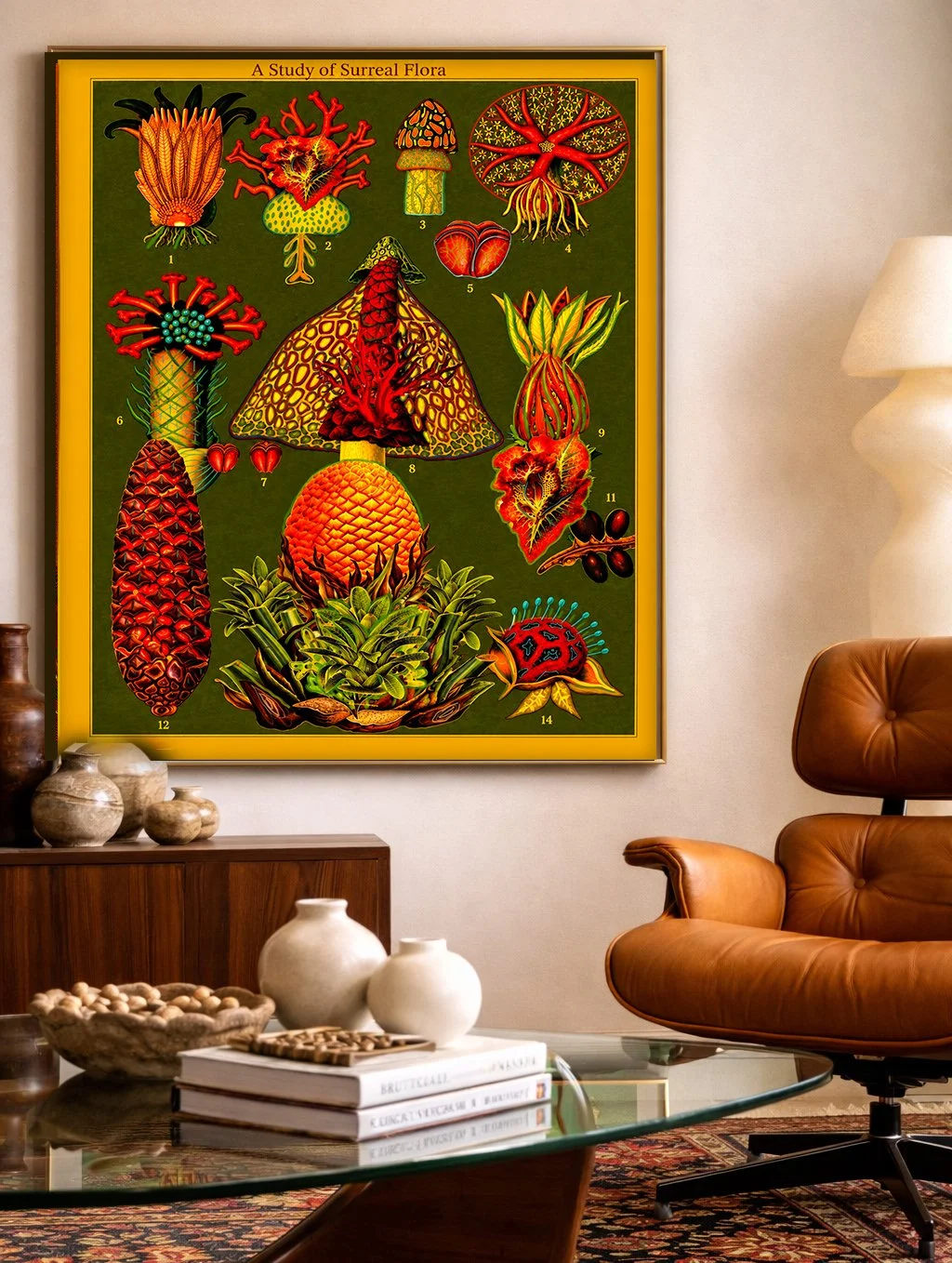 16x20 eames chair original modern botanical - nature  art printjpg