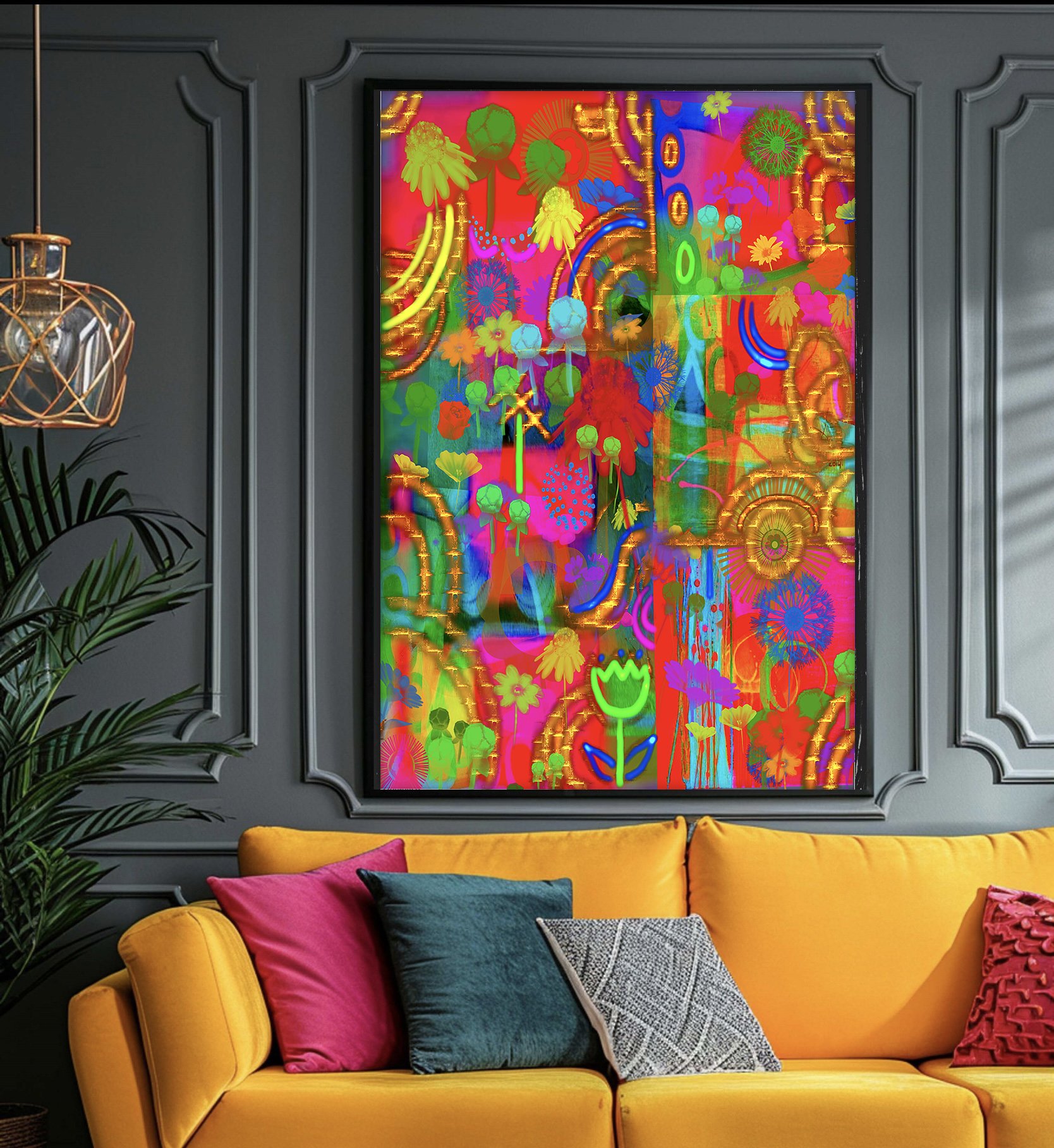 basquiat poster print - neon posters for room