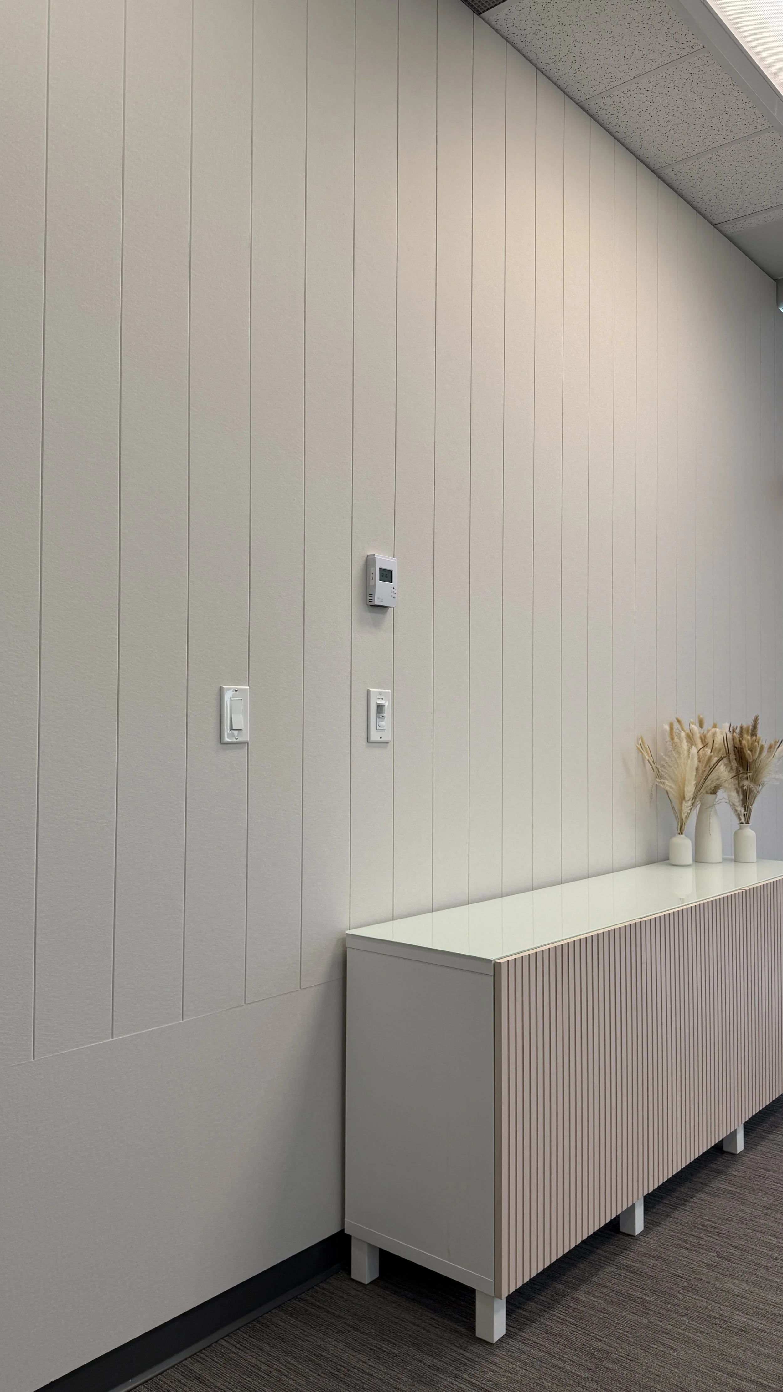 commercial sounds proofing wall done in this office space to eliminate noise transfer