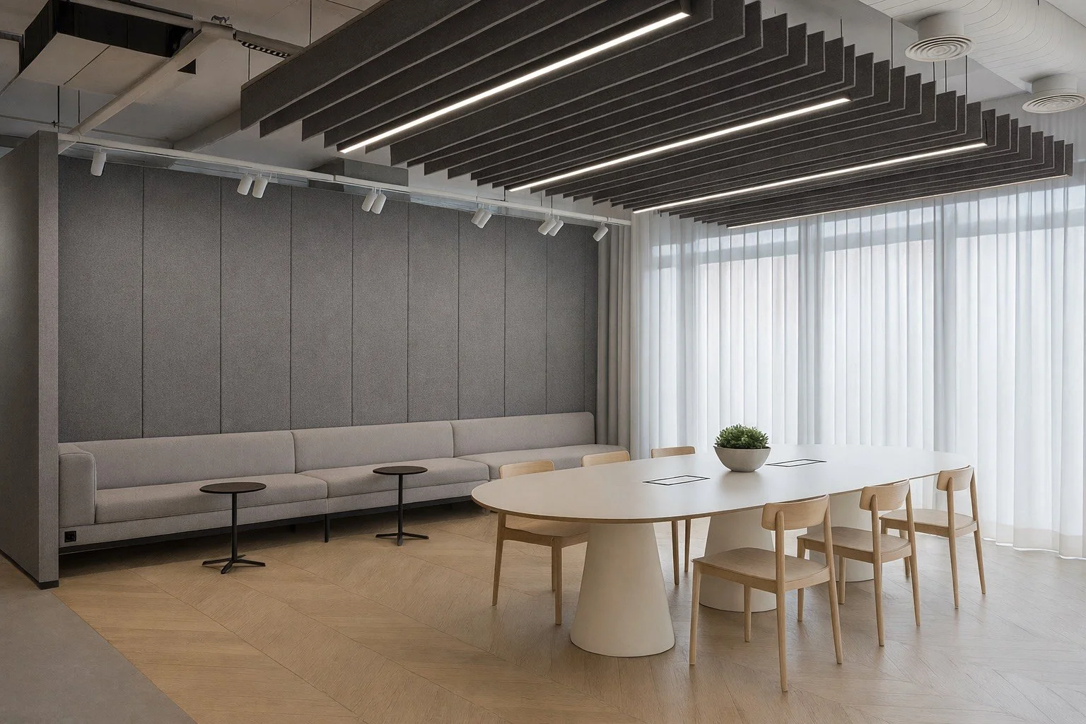 effective and modern sound proofing for office boardroom done in Edmonton, AB