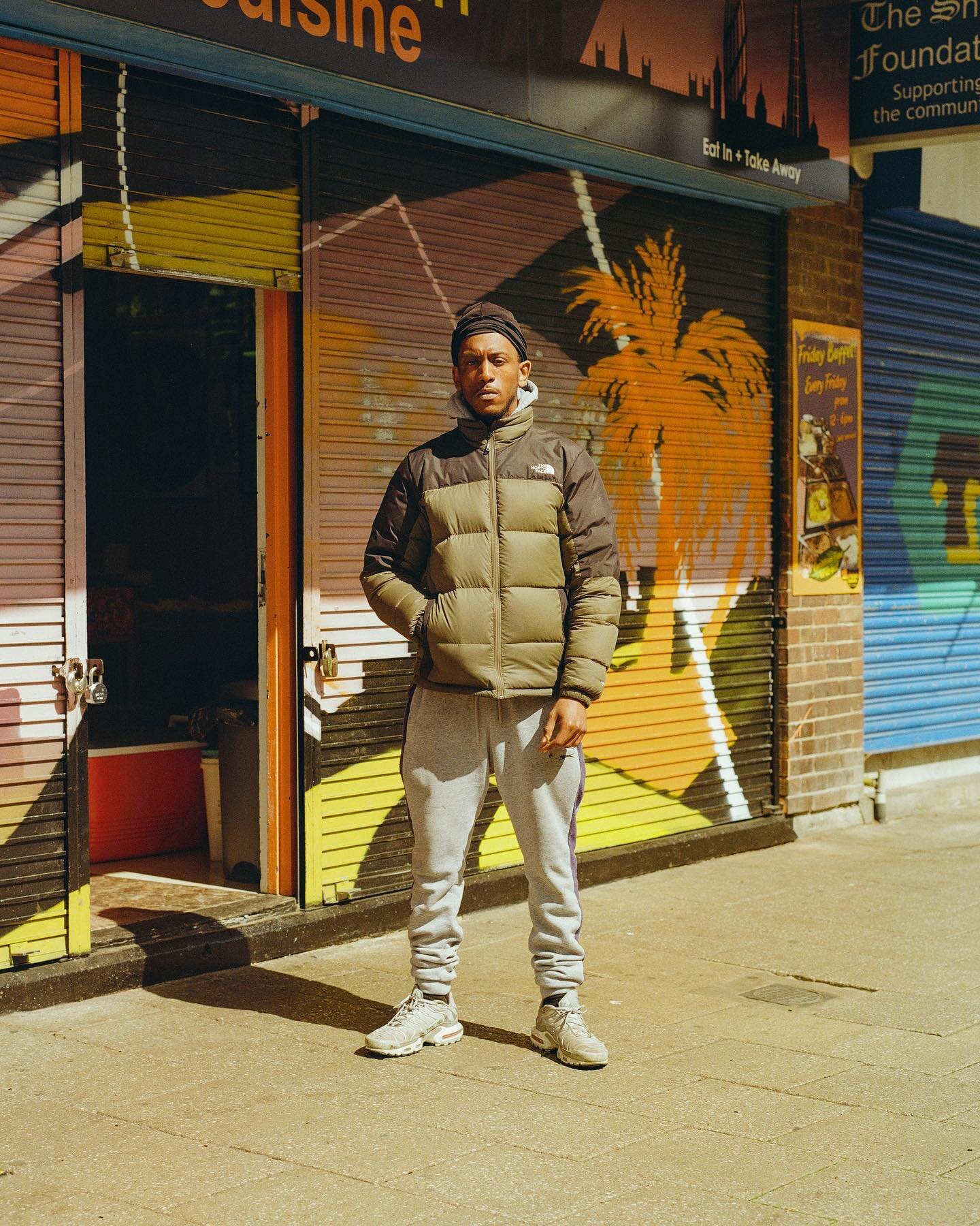 Jinnal, outside his family&rsquo;s Caribbean restaurant on Park Lane. On Saturdays the restaurant also operates as a foodbank for those in need in the local community.

April, 2023

#120film