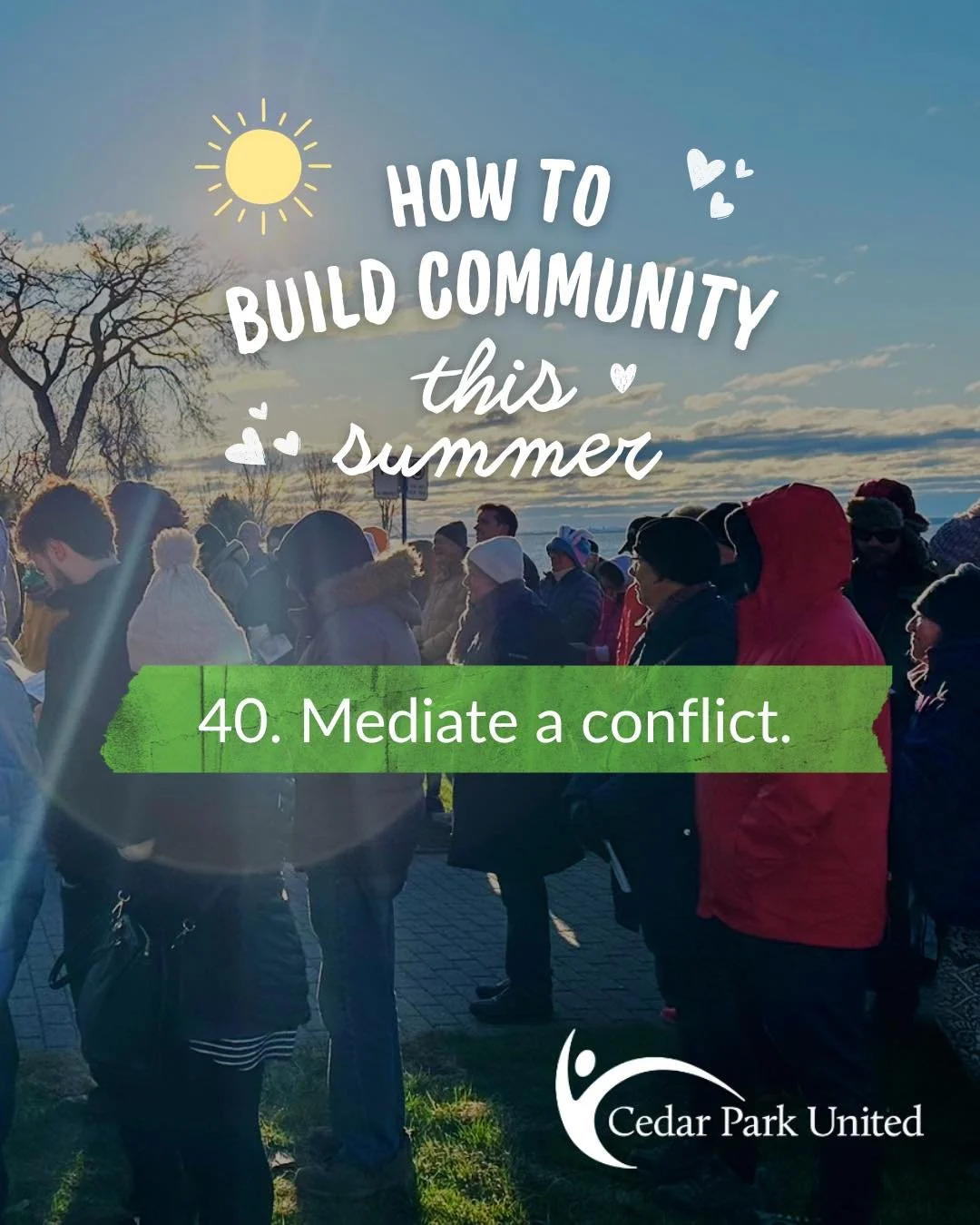 👋 How to build community this summer
#40. Mediate a conflict. 

Most of us don&rsquo;t have mediation training, so this may sound beyond our ability. And yet as teacher and author Meg Wheatley* has said, we can all help restore sanity to a situation