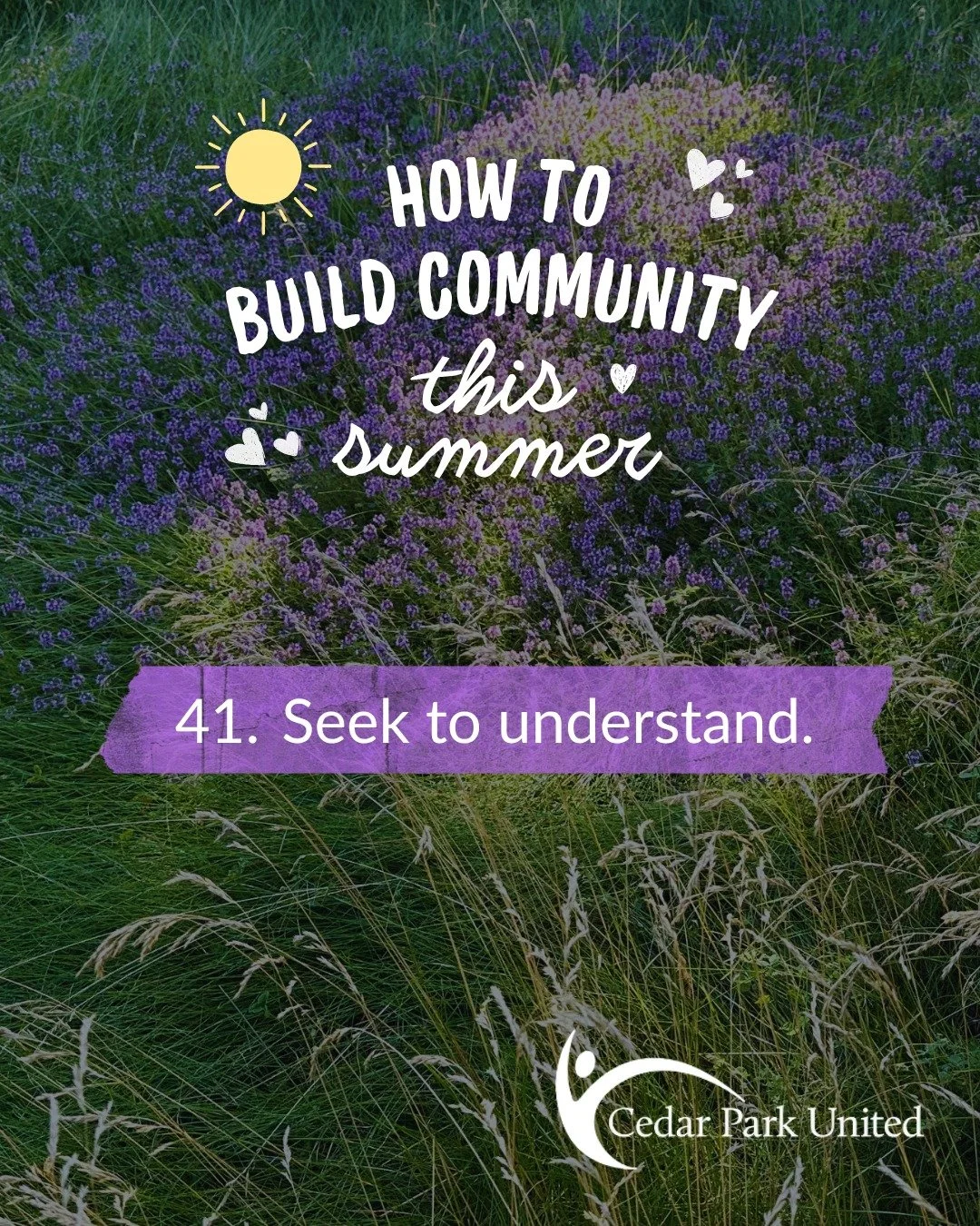 👋 How to build community this summer
#41. Seek to understand.

Most of us don 

&mdash;&mdash;-

🌞 Every day this summer, we'll be sharing one of the community-building suggestions from the poster in our Community Hall called "How to Build Com