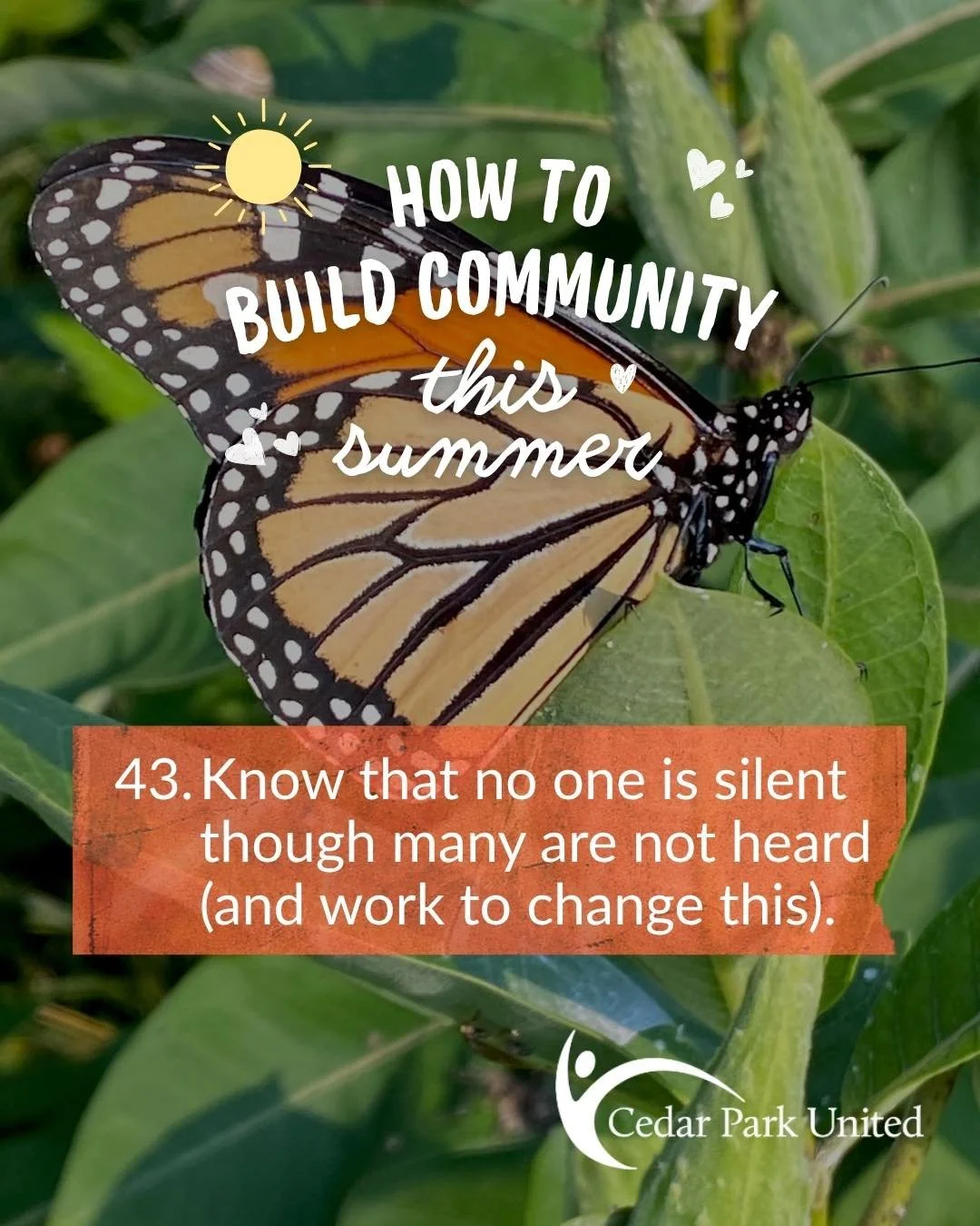 👋 How to build community this summer
#43. Know that no one is silent though many are not heard (and work to change that). 

When we only pay attention to the loud voices, we leave no room for the quiet ones&mdash;and the quiet ones may well have the