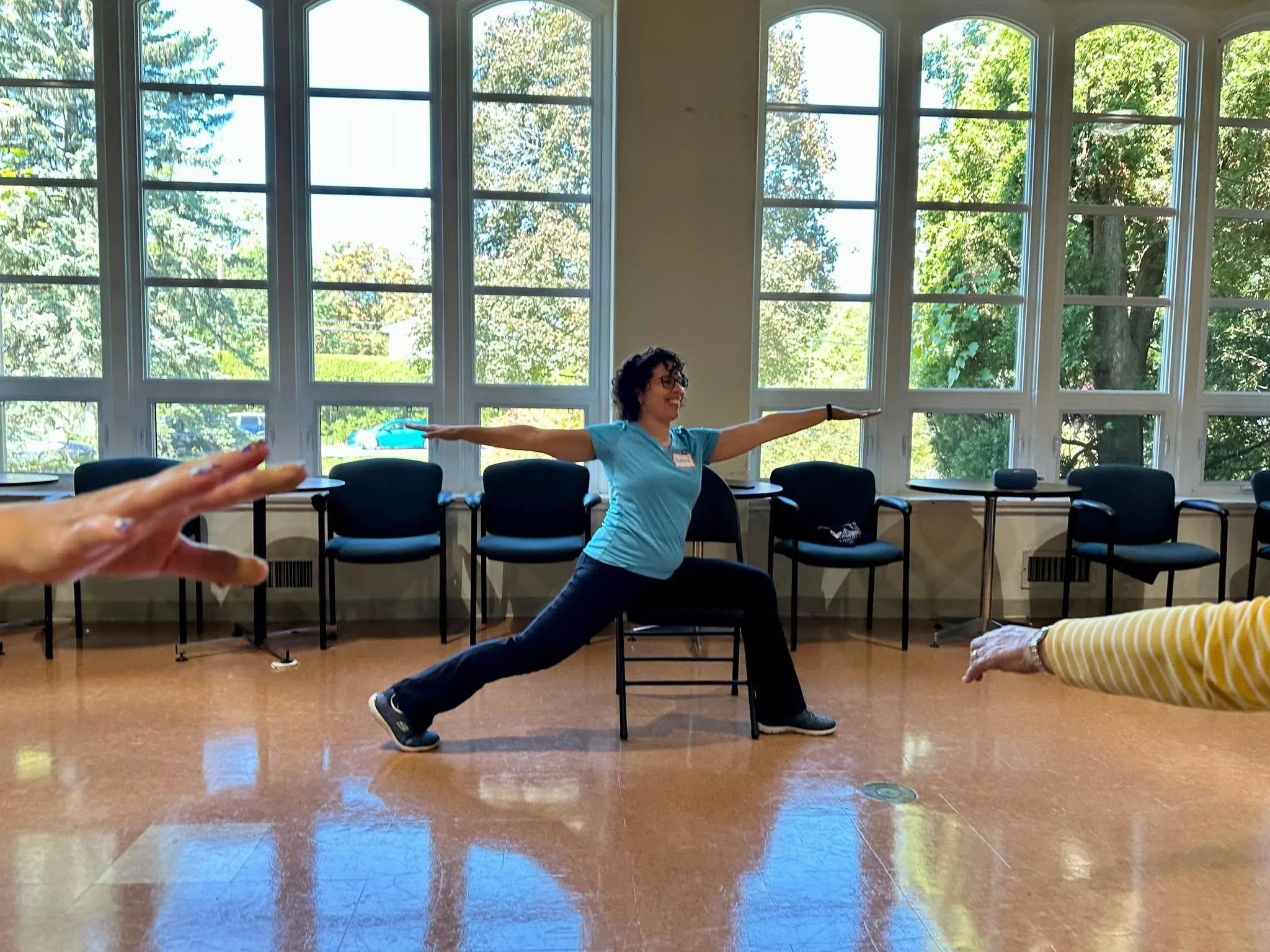 Beautiful Day in the Neighbourhood/Une si belle journ&eacute;e dans notre quartier Gratitude #11: What a treat to be led in a session of chair yoga by Saidiana Viccionace! That 30-minute practice, shared in community, was especially beautiful as we w