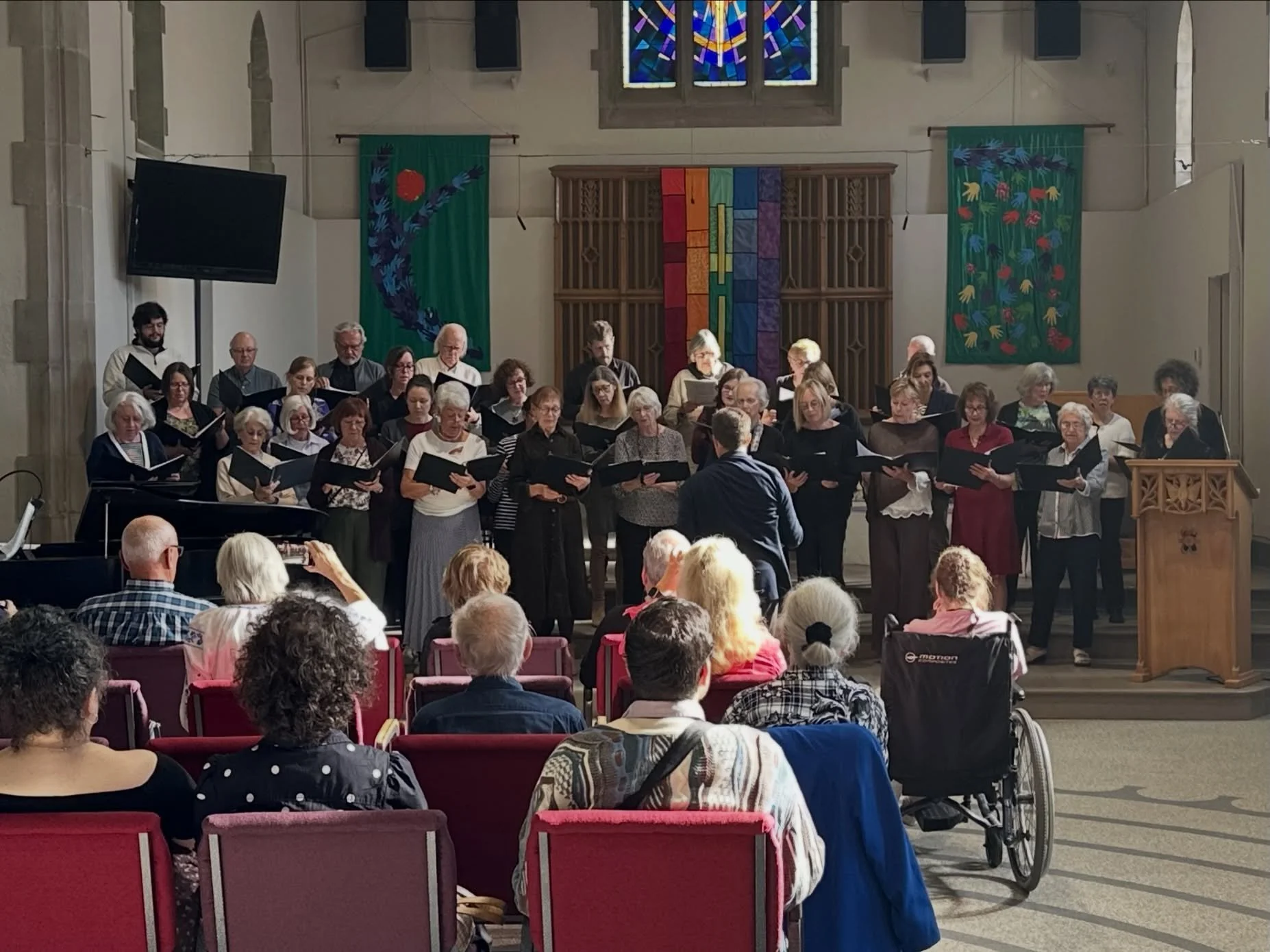 Beautiful Day in the Neighbourhood/Une si belle journ&eacute;e dans notre quartier Gratitude #17: The fourth and final mini-concert of the day was offered by the Cantabile Chorale: Over thirty voices filled our space as the late afternoon sun streame