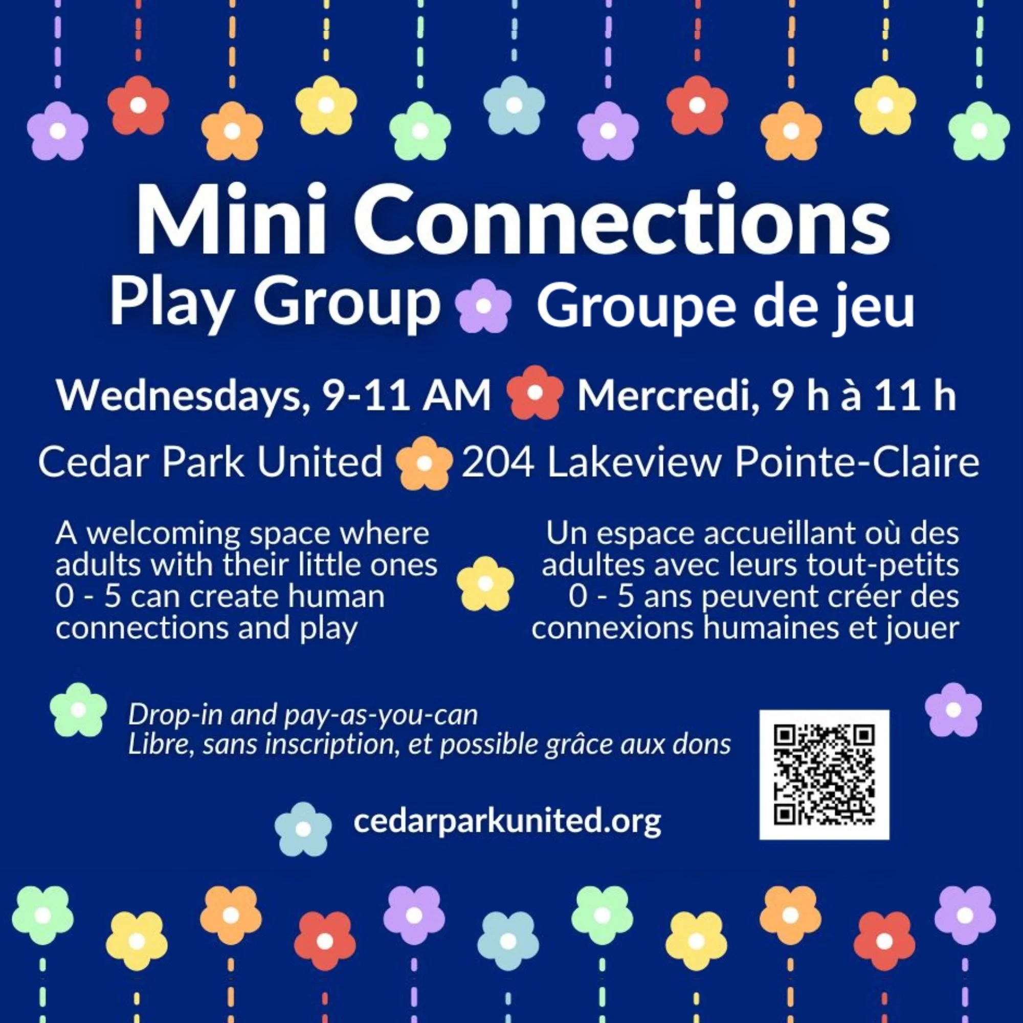 👋 Stop by this morning for Community Wednesday at 204 Lakeview in Pointe-Claire&mdash;come for the human connection and conversation, come for the FairTrade coffee and snacks, come so your little ones can socialize in a bright, safe hall. 

🐥 Mini 