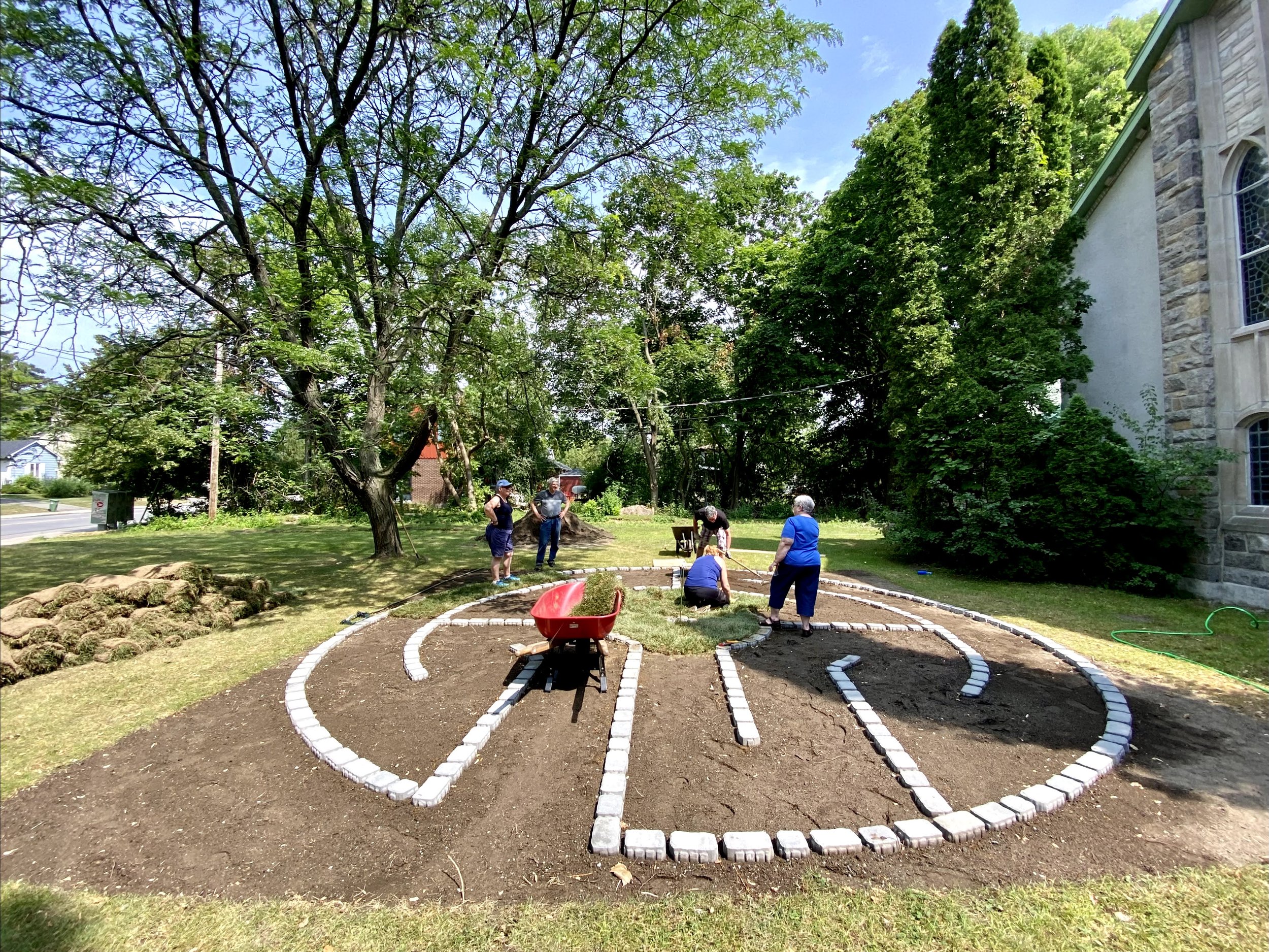 The creation of our outdoor labyrinth took so many hands and hours of work.