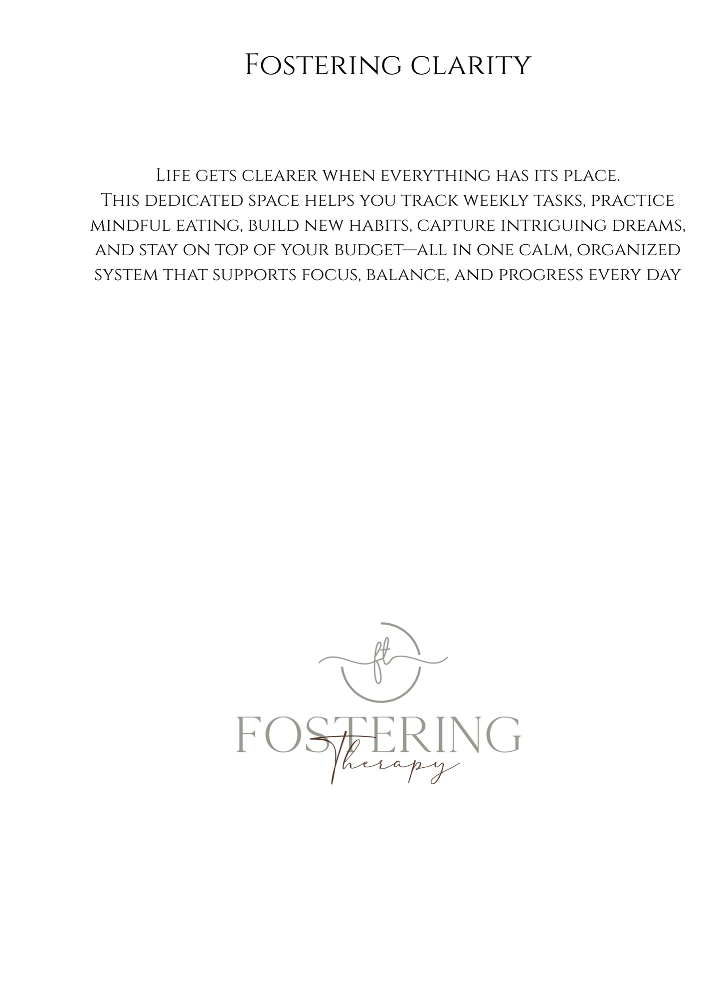 Gaining Clarity A5 Planner Inserts