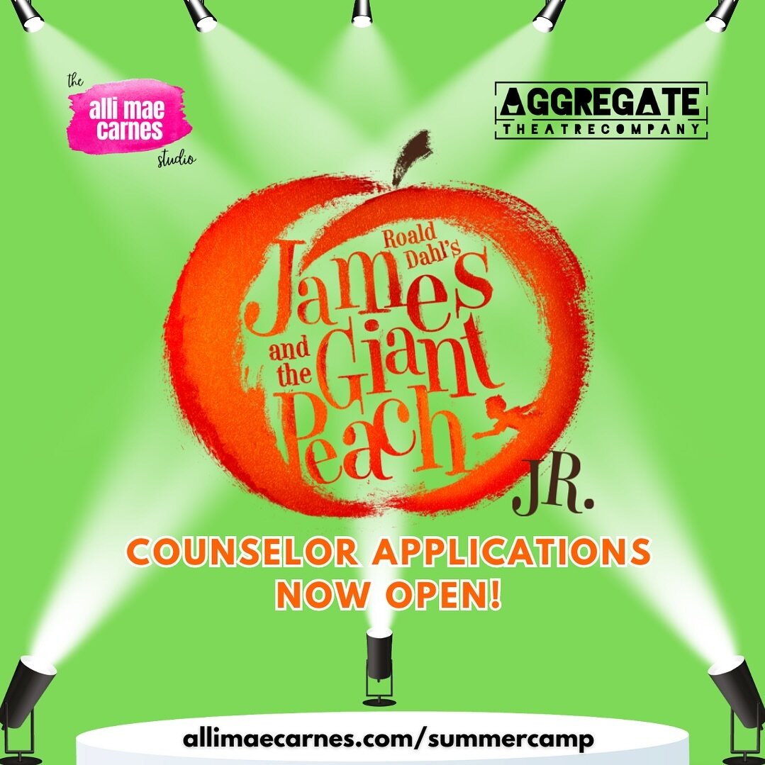 Applications are officially open for camp counselors this summer! Paid position, ages 16+. Visit AlliMaeCarnes.com/summercamp to apply! Applications due May 1! 🍑🎭✨🌊