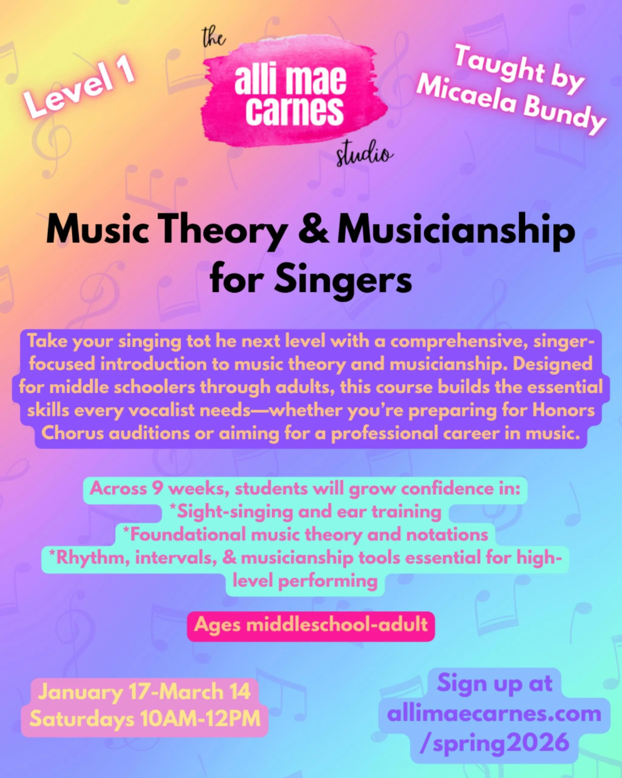 We&rsquo;re so excited to launch this new 4-level course! 🌟 Students will grow and advance through each stage&mdash;and Level 1 kicks off this spring. Don&rsquo;t miss your chance to join us. Sign up today! ✨ @msb_voice is the BEST!!!!