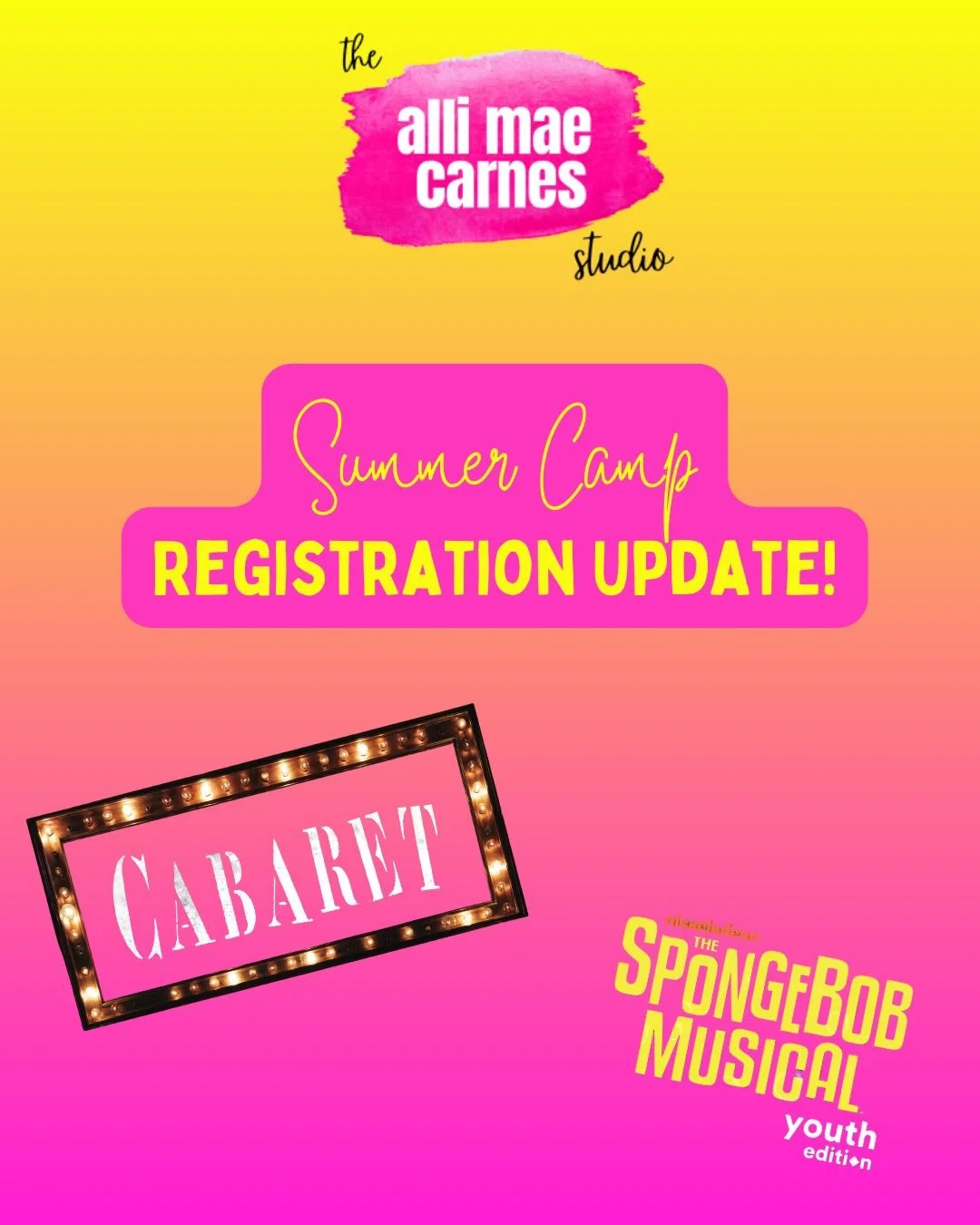 Limited spots available in our summer camps! Sign up today at: AlliMaeCarnes.com/summer2026 💞✨