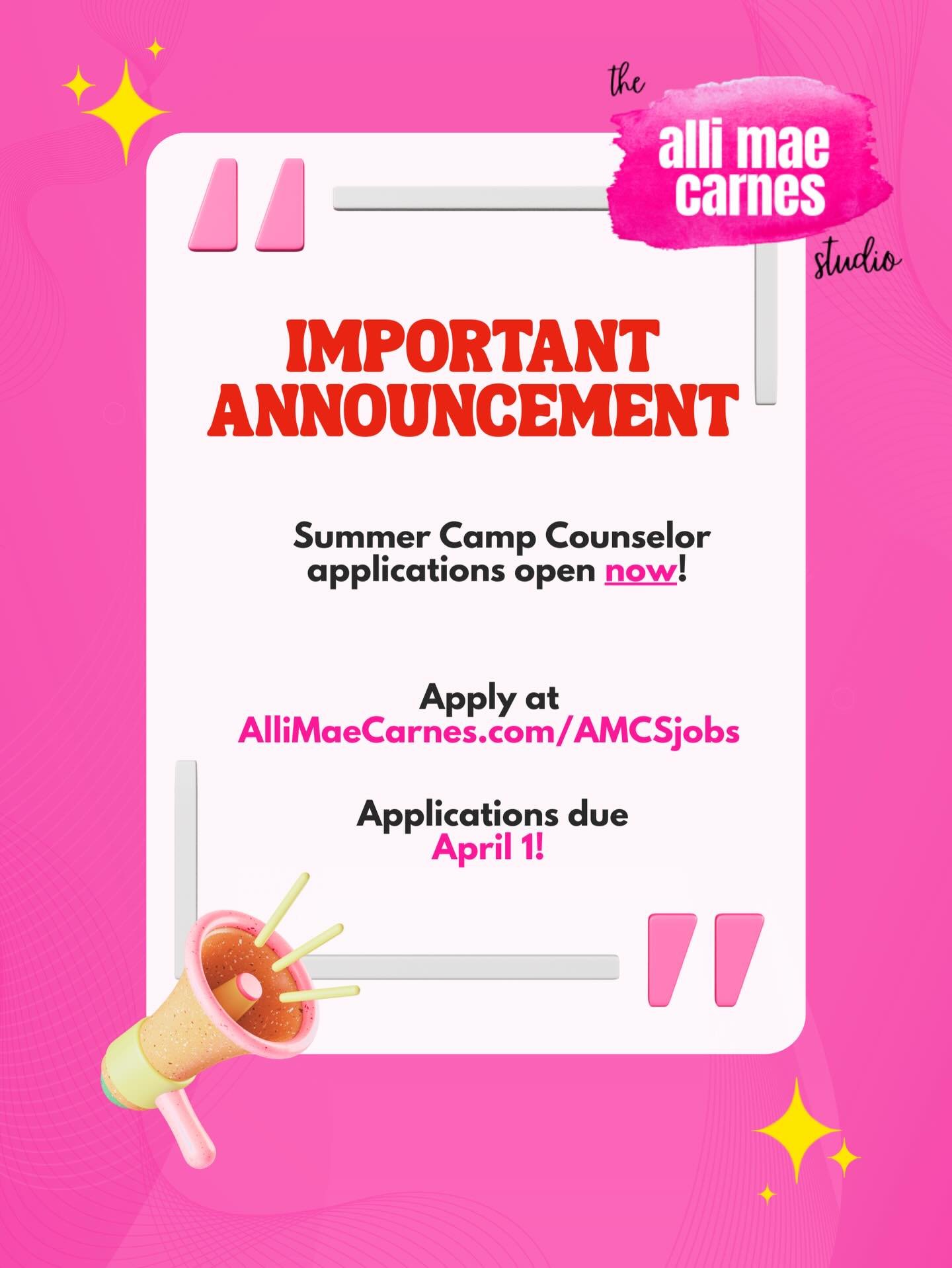 Apply to work with us this summer! Camp Counselors are a paid position for individuals 16+! 💖