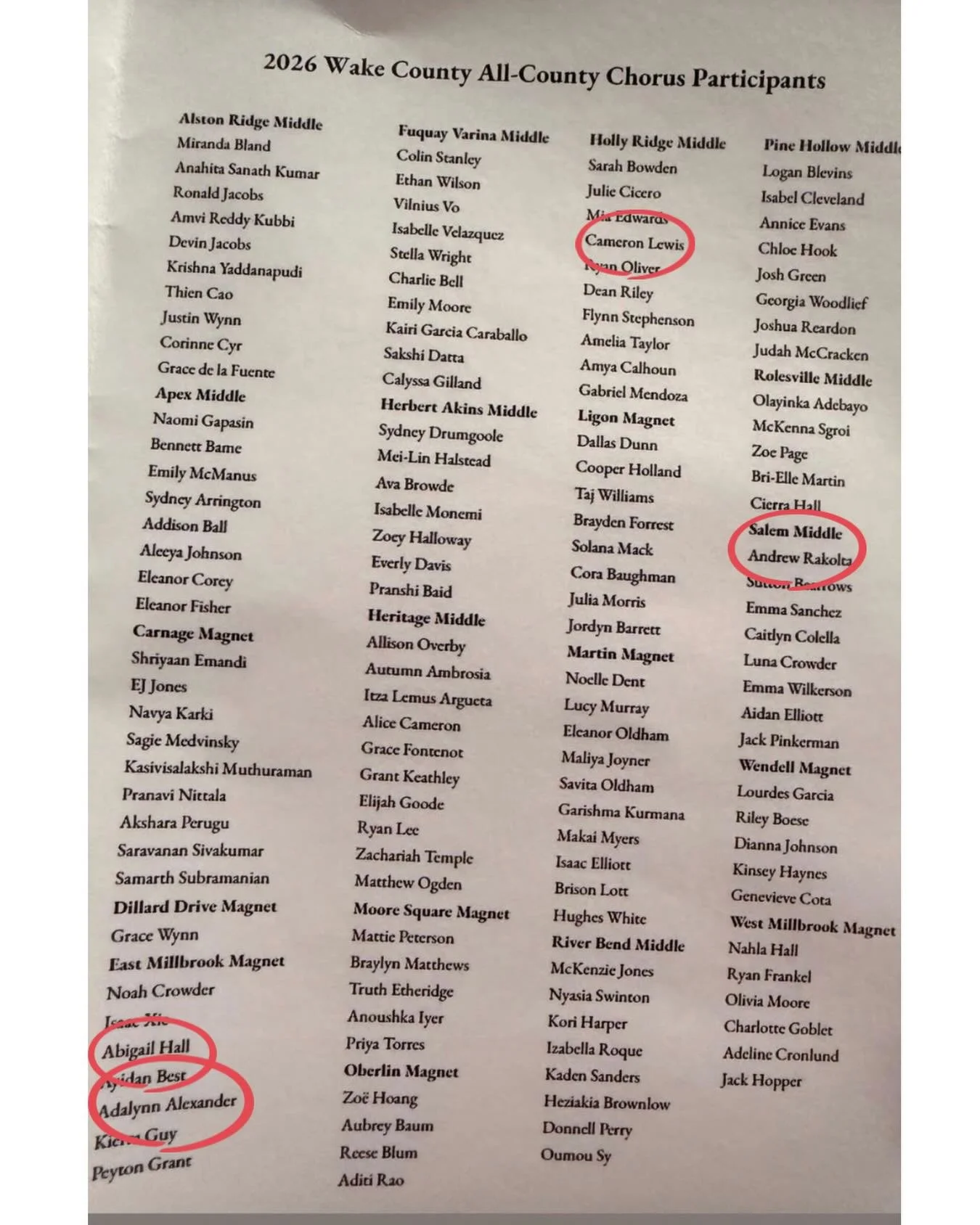 Congratulations to our students Ash, Adalynn, Cam, and Andrew!!!! 🎤🎶