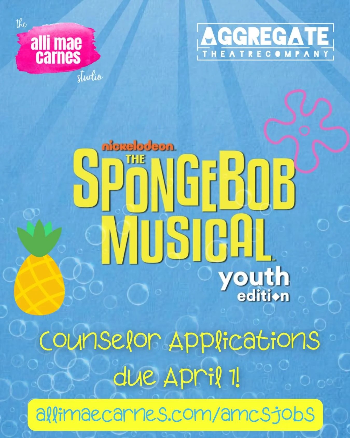 One more week to get your applications in!!!! 🍍🧽⭐️🐿️