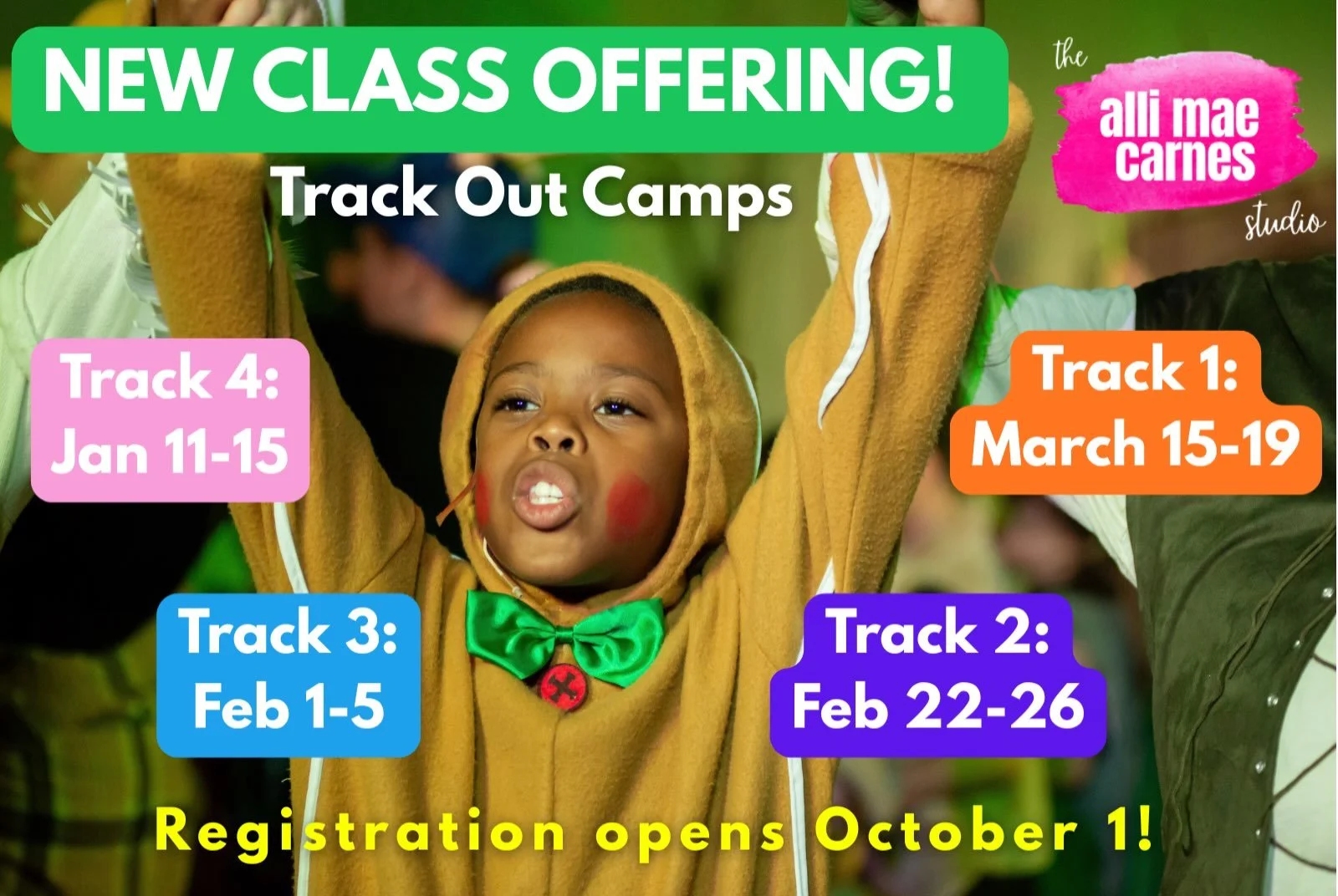 🎭 Another New Class Offering at AMCS: Track Out: Act Out!

Track Out: Act Out! is a brand-new one-week theatre camp for students ages 5&ndash;14!

Each week, students will spend their track-out creating a performance from start to finish: learning s