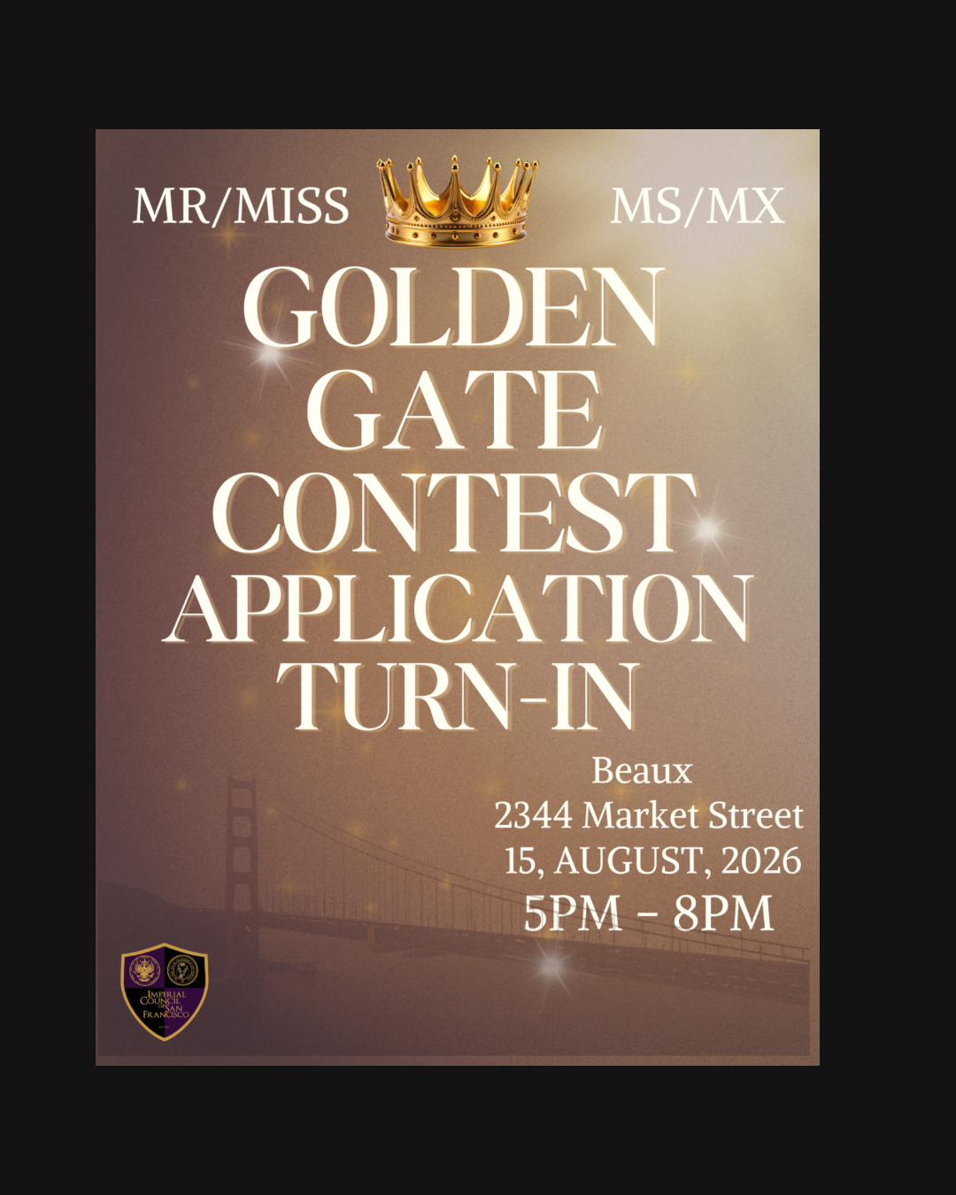 Golden Gate Contest Application Turn-In