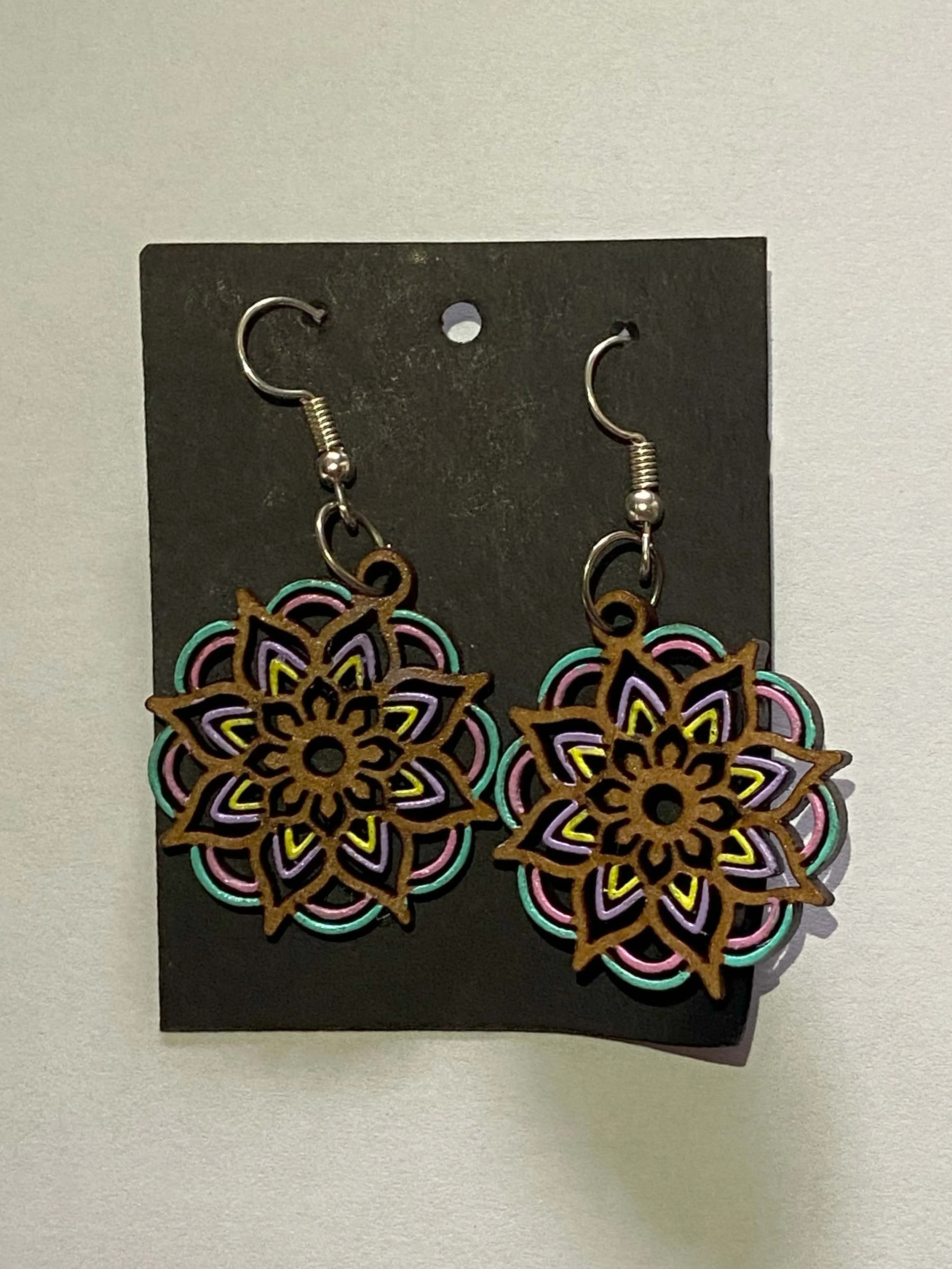Mandala earrings with colors