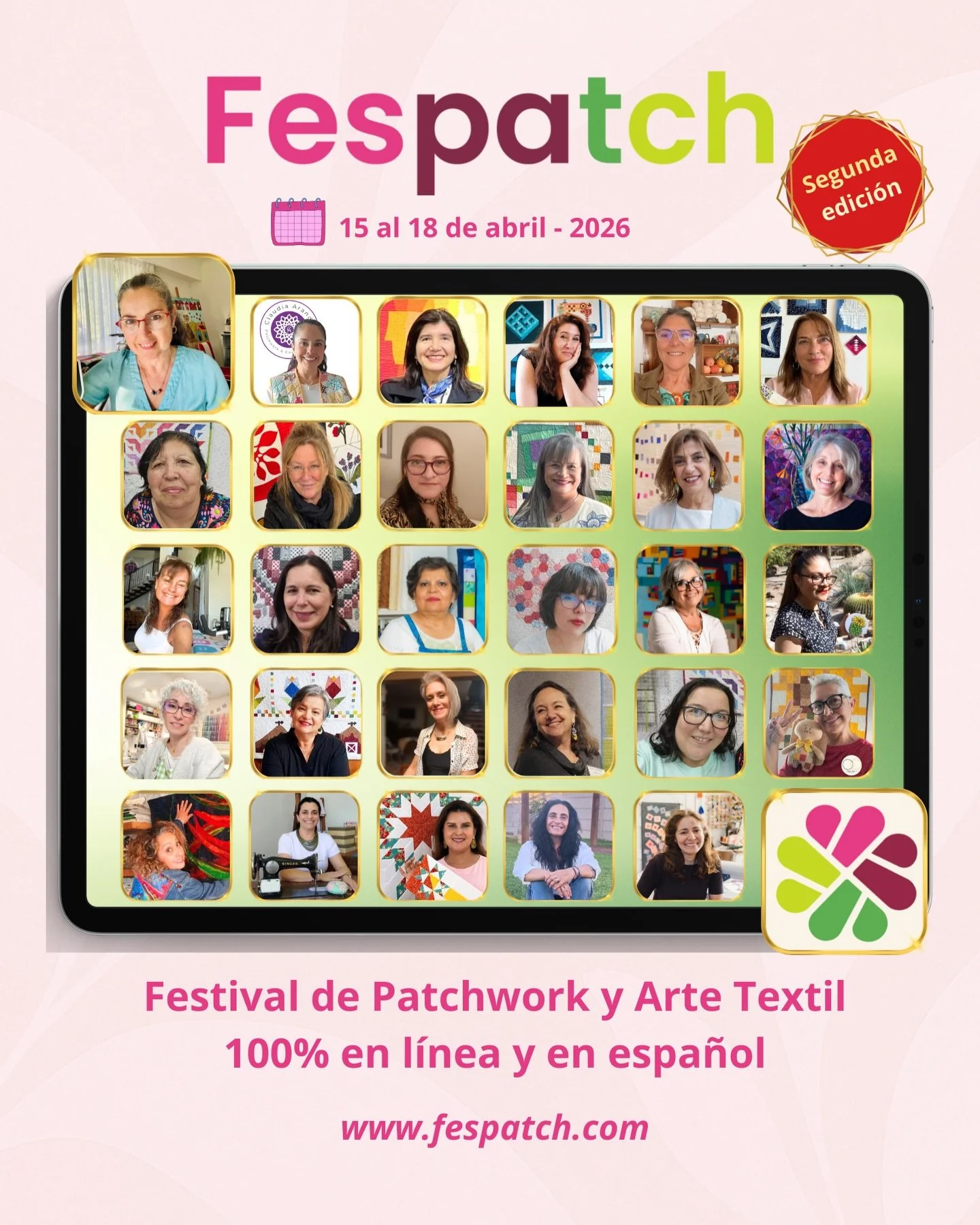 Ya viene Fespatch 2026! A festival of patchwork all in Spanish, join us if you speak Espa&ntilde;ol! 

Muy contenta de ser parte de este gran grupo de maestras! 

El festival virtual de patchwork y arte textil de habla hispana abre nuevamente sus pue