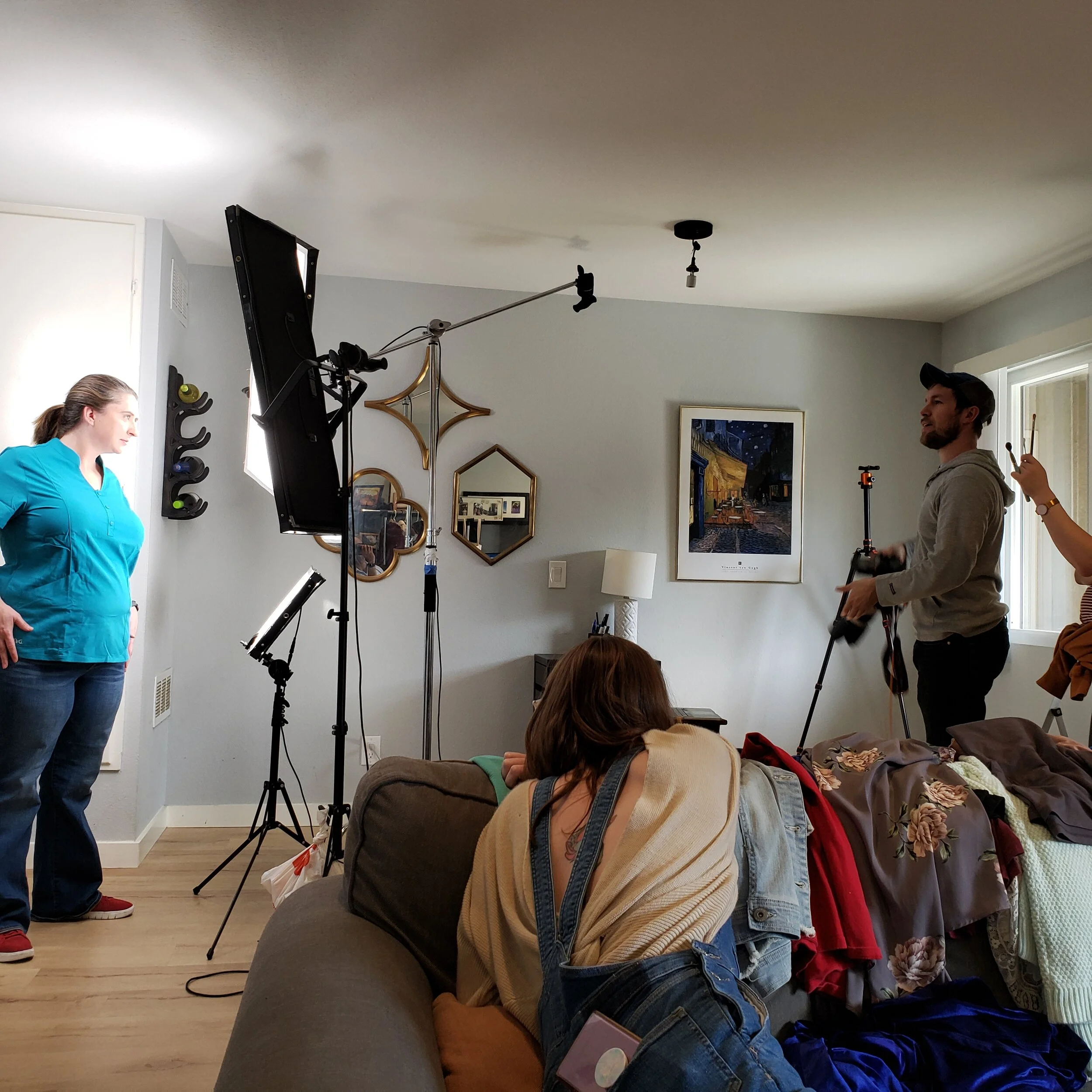 Teresa Hunt on set with Peter Carrier Photography