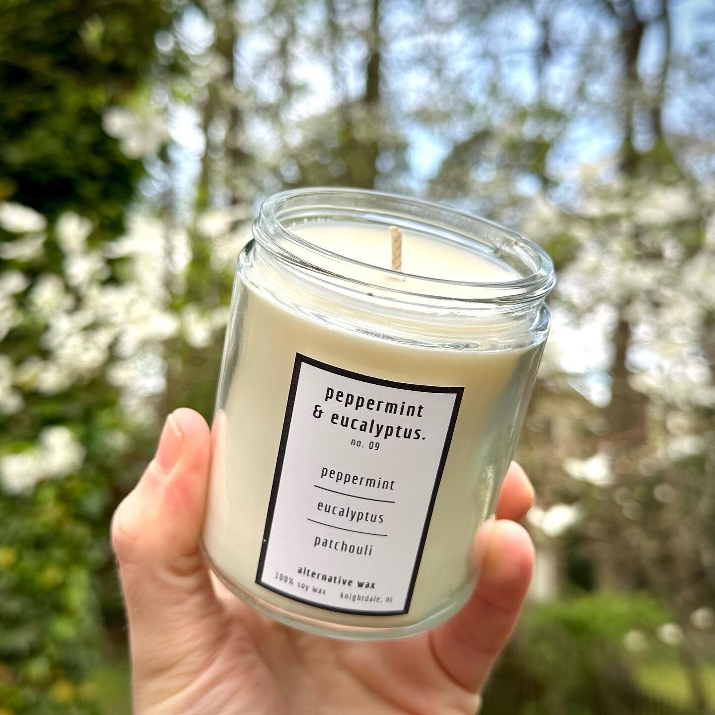 Soothing peppermint is the perfect scent for the hot summer days heading our way! 🌤️😍 #peppermint #spring #summer #soywax #alternativewax #youburnityoubuyit #serenity #eucalyptus #sunny #shopraleigh #knightdale