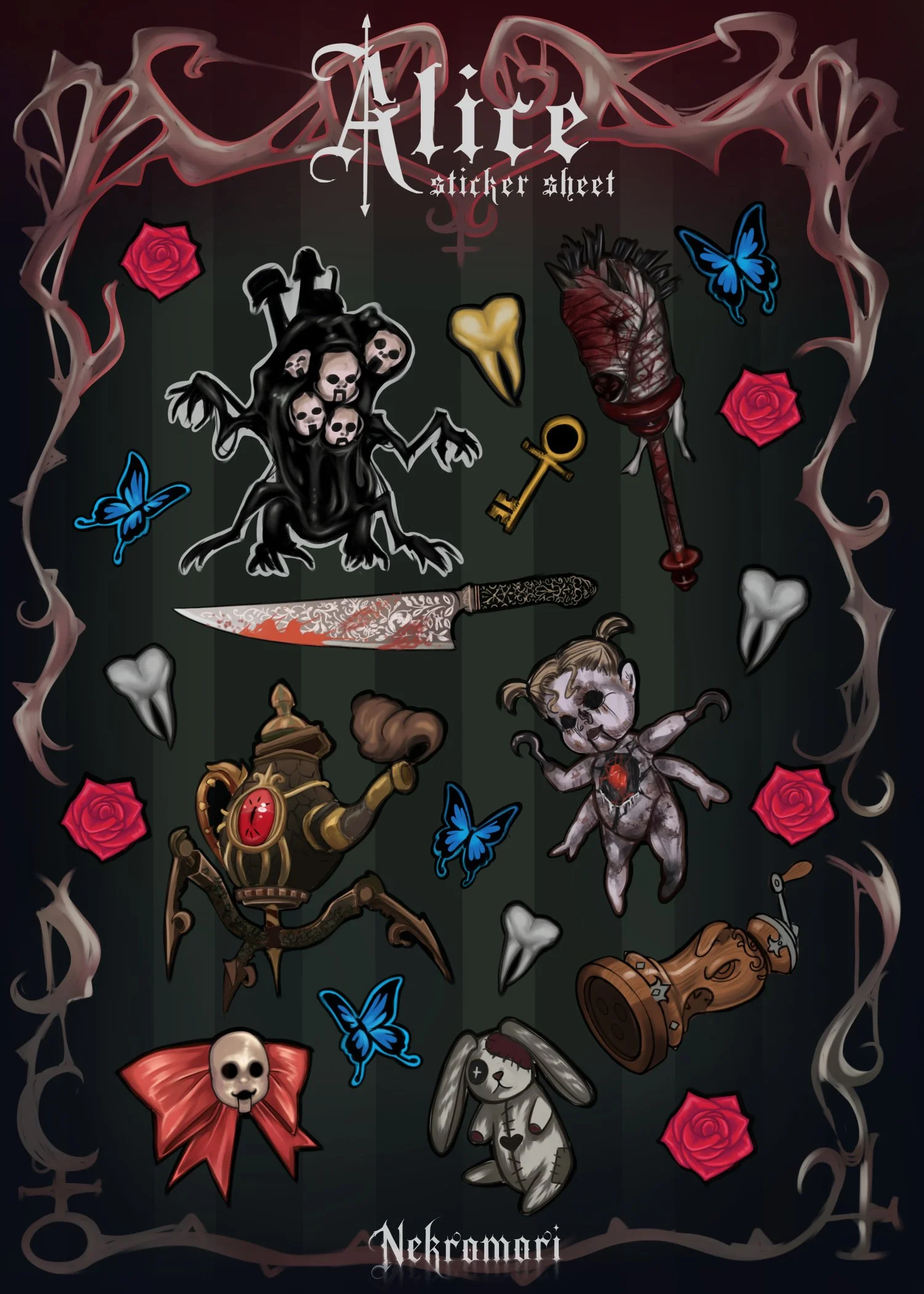 Alice Madness Returns Sticker Sheet