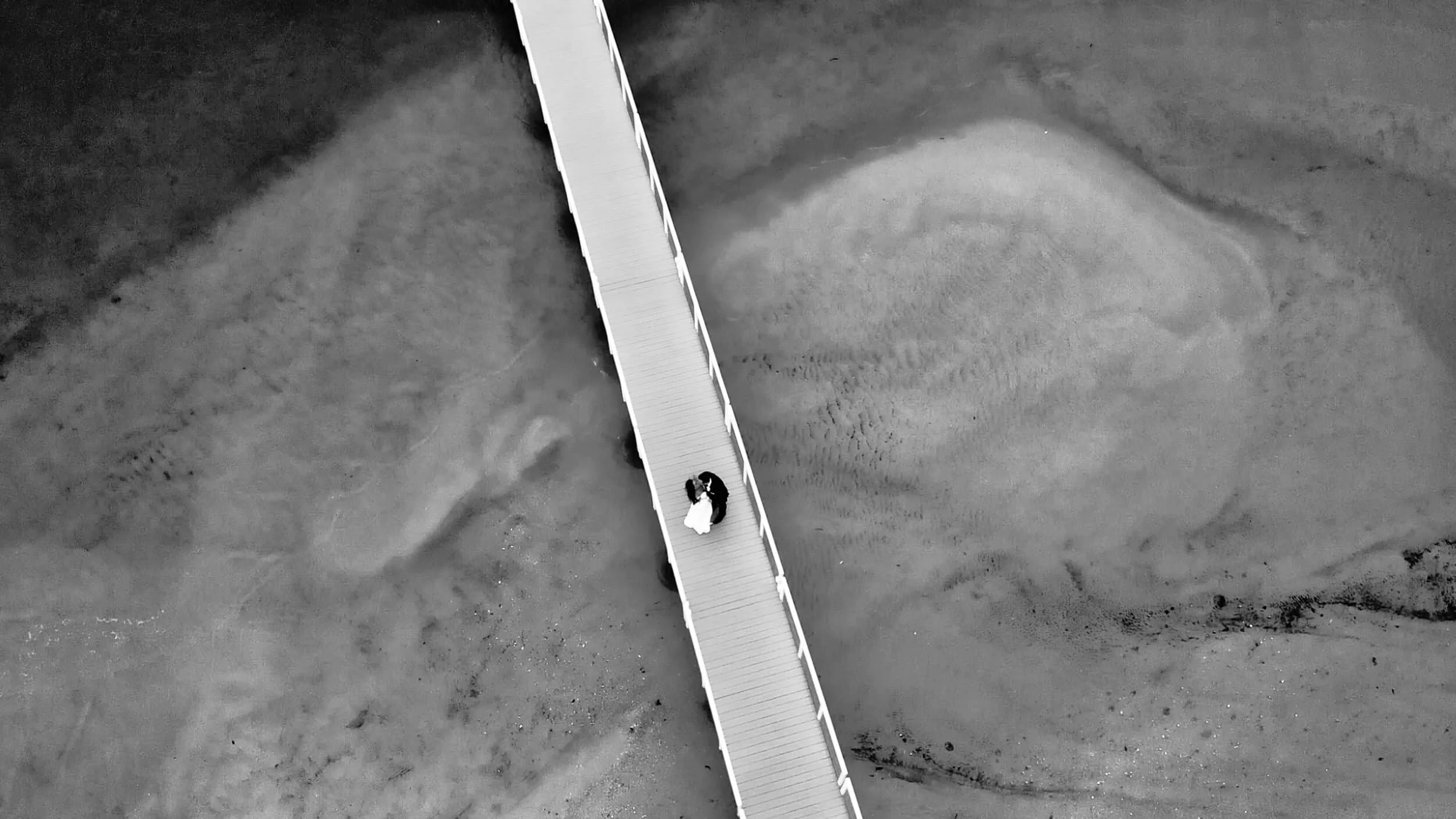 Cinematic aerial wedding footage by Miami wedding videographer