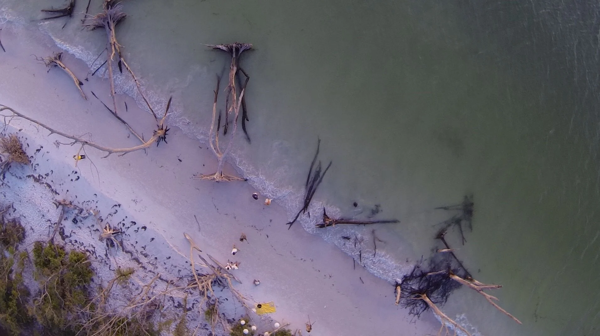 Drone Beer Can Island Wedding